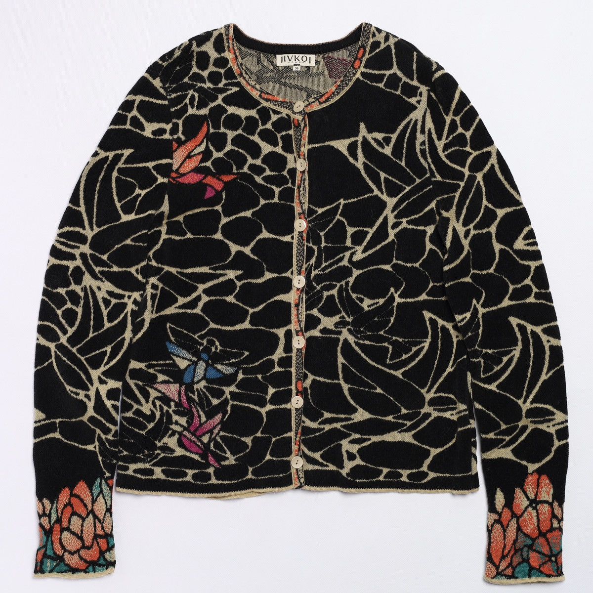 Other Ivko Jacquard Pattern Cardigan Wool Sweater Size XS / US 0-2 / IT 36-38 - 1 Thumbnail