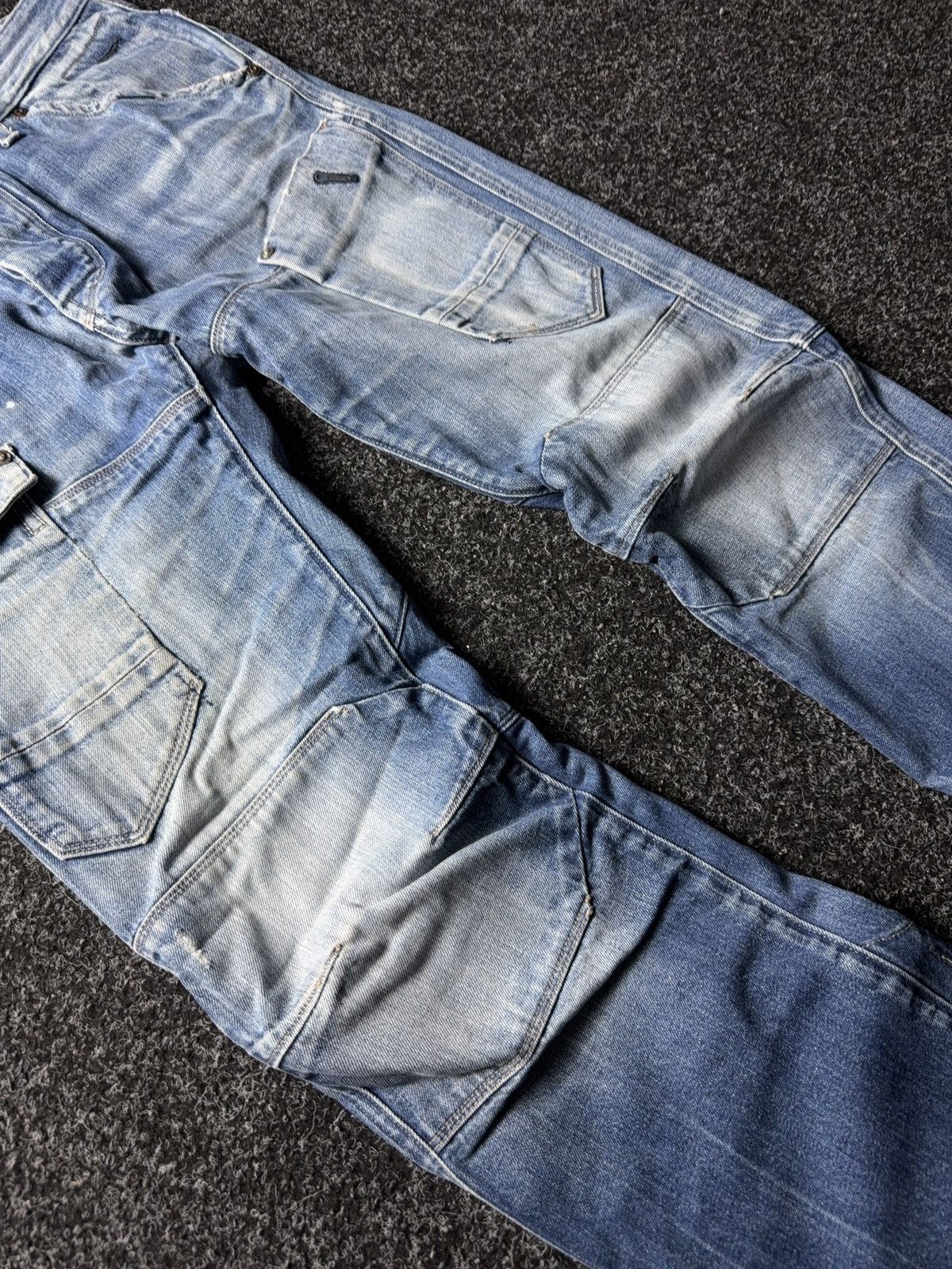G-Star Vinatge 00s G-Star RAW Elwood 3D Cargo Distressed Jeans Blue Size US 30 / EU 46 - 6 Thumbnail