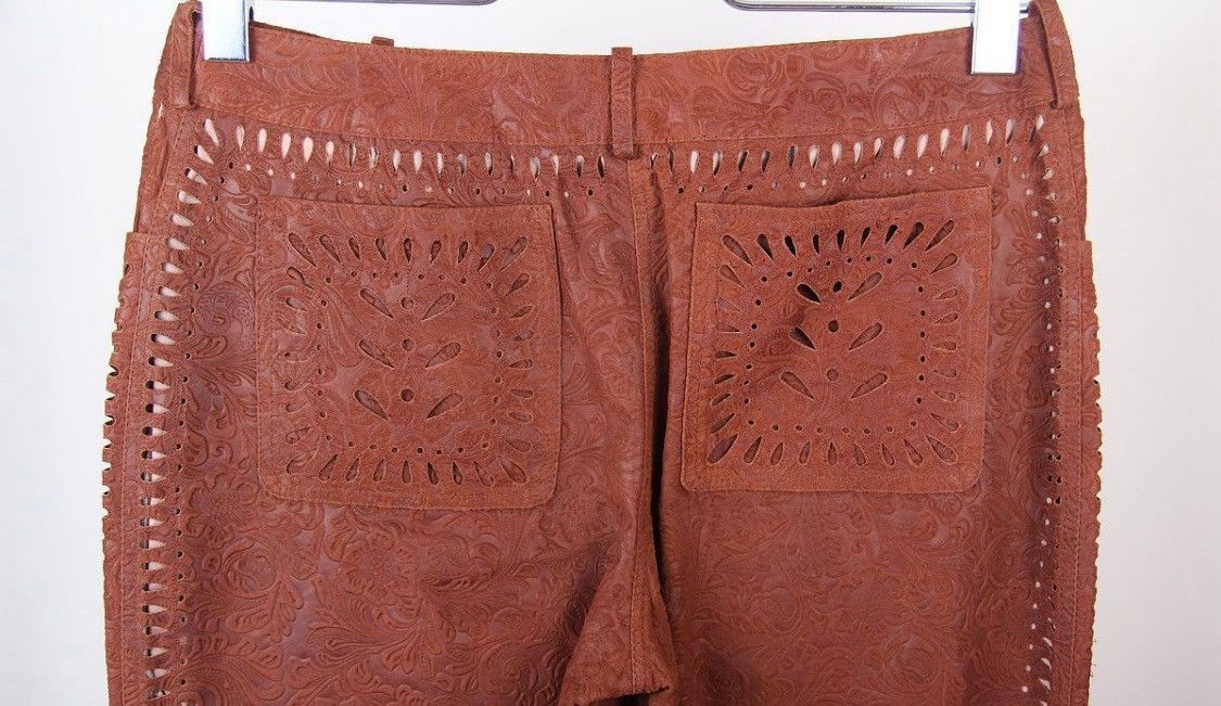 Dior Christian Dior Patterns Detail Leather Pants Size 28" / US 6 / IT 42 - 4 Thumbnail