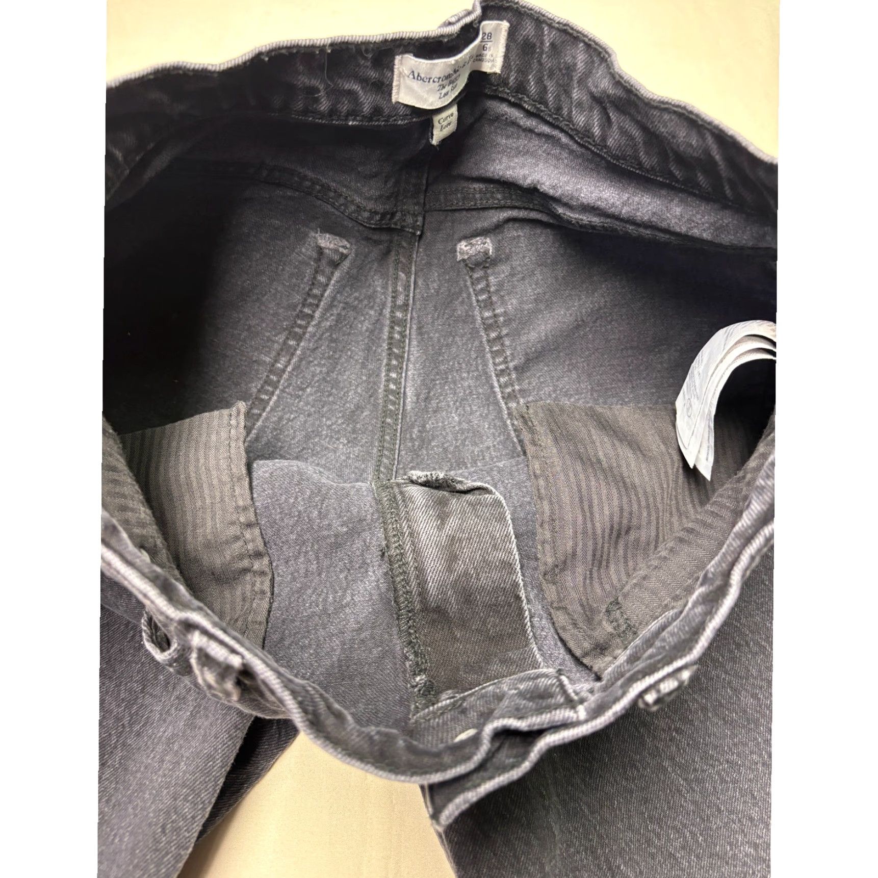 Abercrombie & Fitch Abercrombie & Fitch The Baggy Low Rise Jeans Dark Wash 32X28 Curve Love Wide-Leg Jeans Womens Size 24" / US 00 / IT 34 - 4 Thumbnail