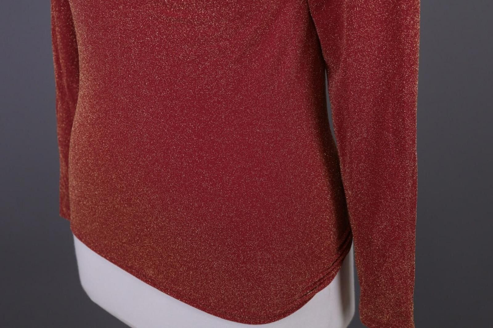 Wolford Wolford Metallics Austria Burgundy Relaxed Top Shirt Size M Size M / US 6-8 / IT 42-44 - 10 Thumbnail