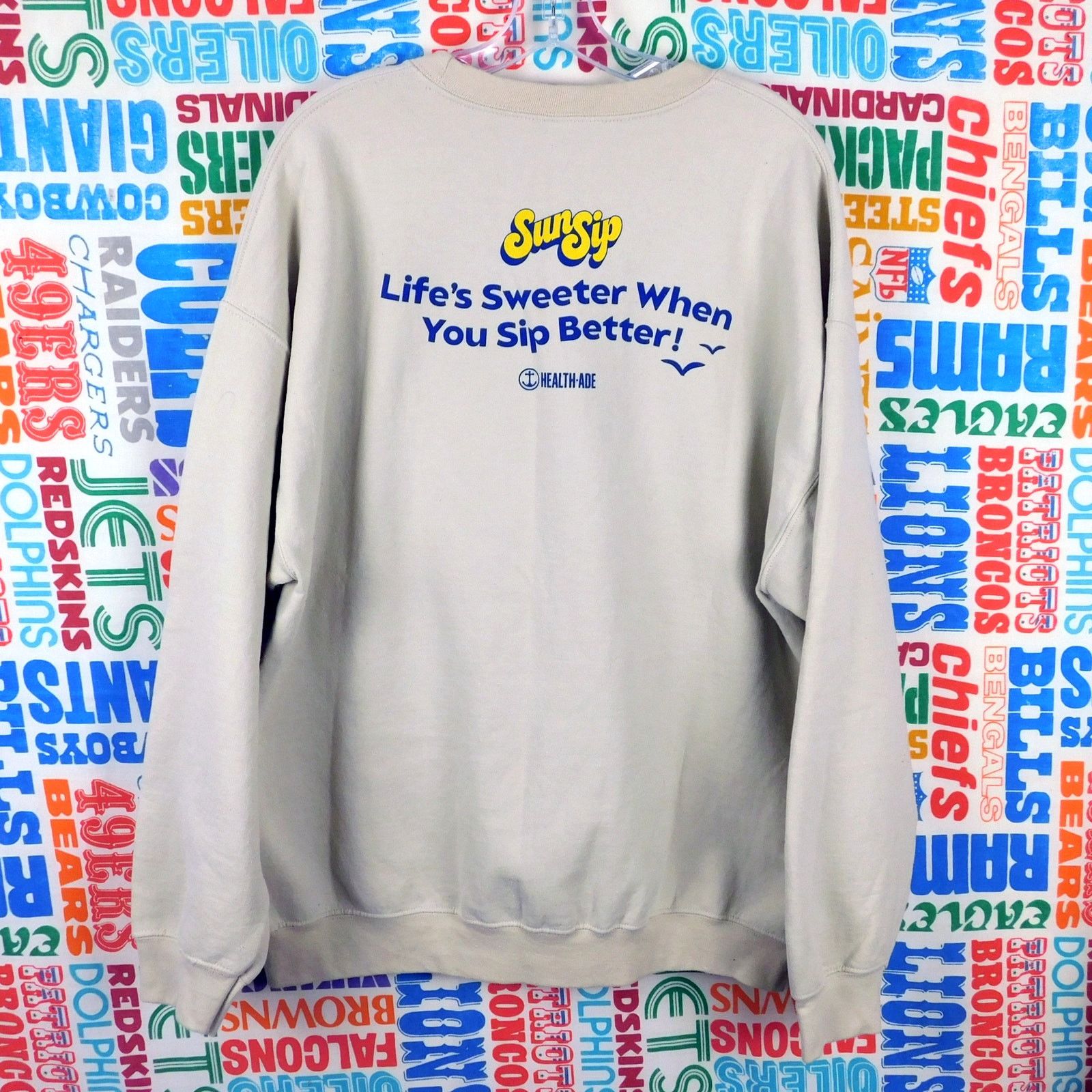 Gildan Sun Sip Soda Logo Sweatshirt Size XL Pullover Tan Size US XL / EU 56 / 4 - 2 Thumbnail