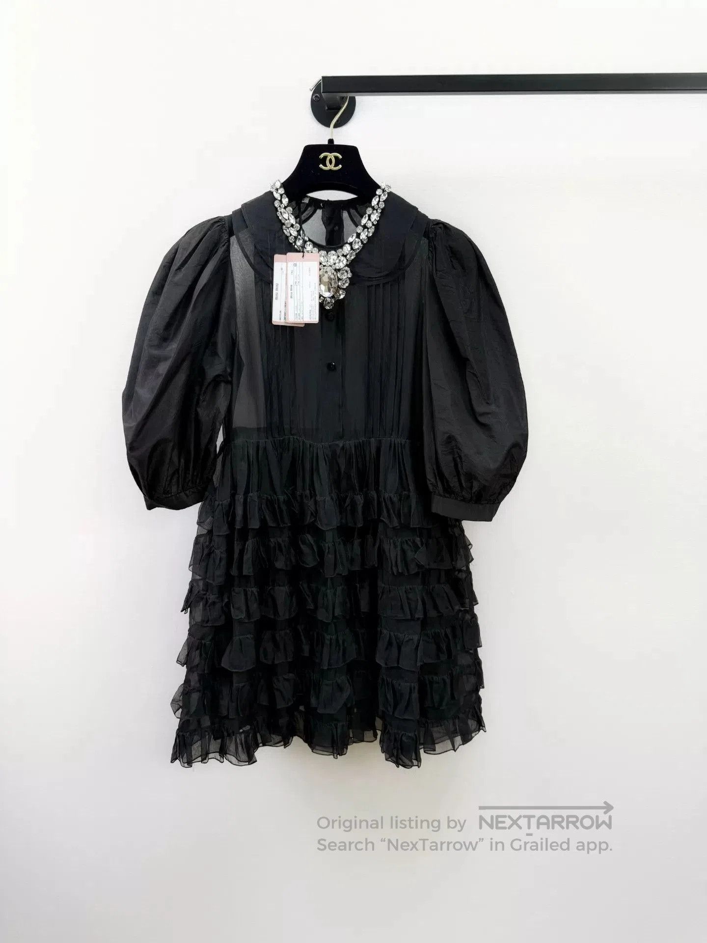 Miu Miu miumiu black silk rhinestone dress with tags. Size US M / EU 48-50 / 2 - 1 Thumbnail