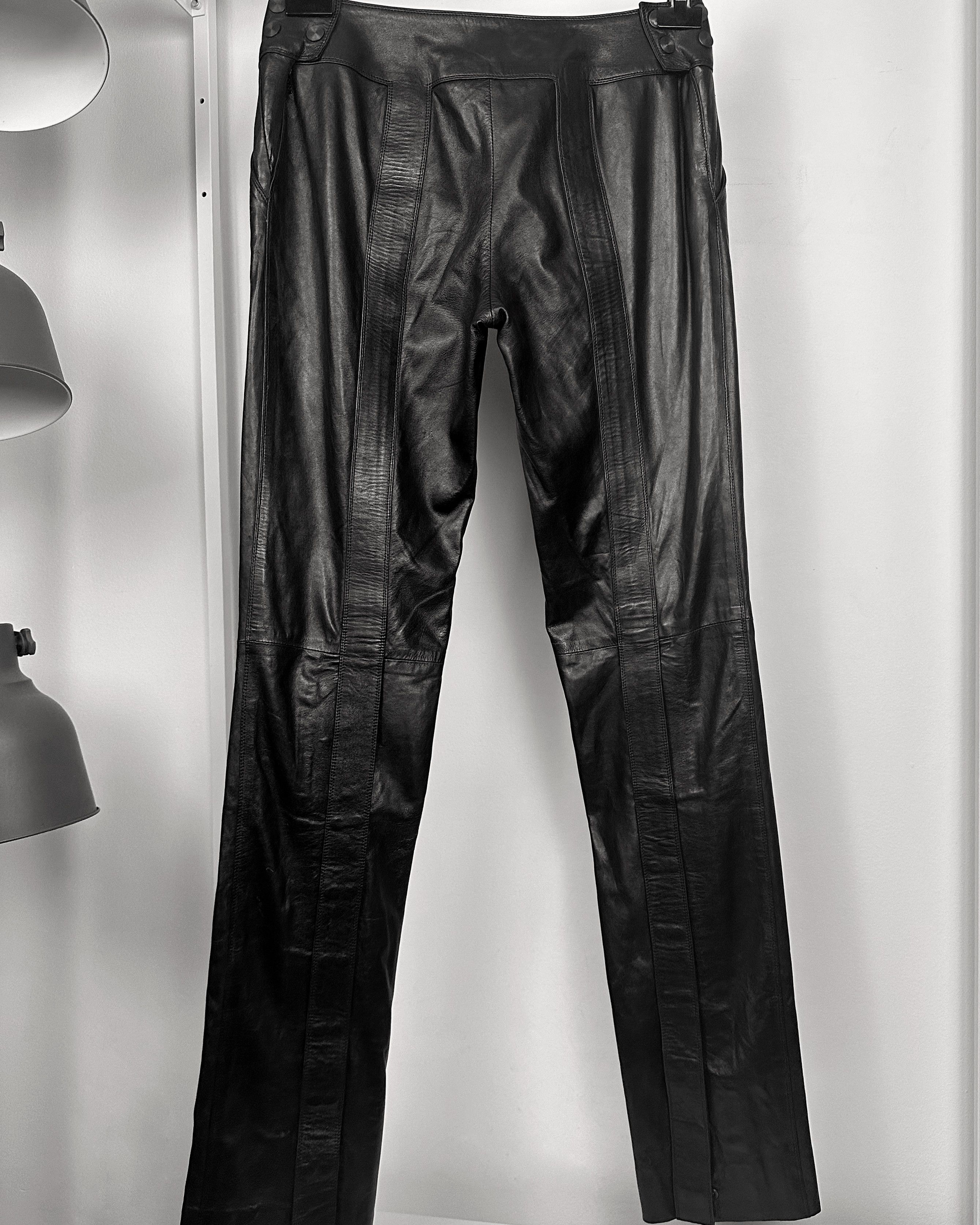 Gucci Gucci Leather Straight-Bootcut Transformer Biker Pants Size US 31 - 6 Thumbnail