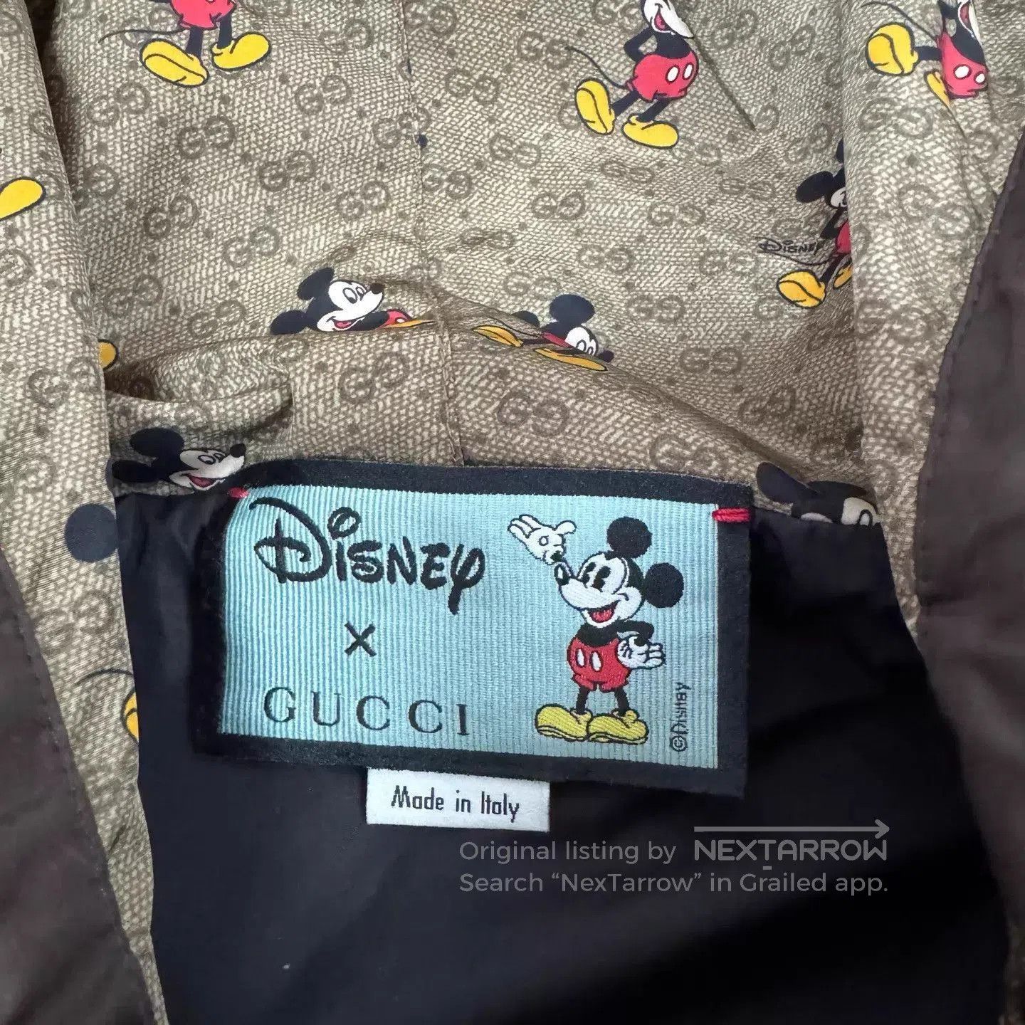Gucci Brown Mickey Mouse Print Hooded Jacket. Size US M / EU 48-50 / 2 - 6 Thumbnail