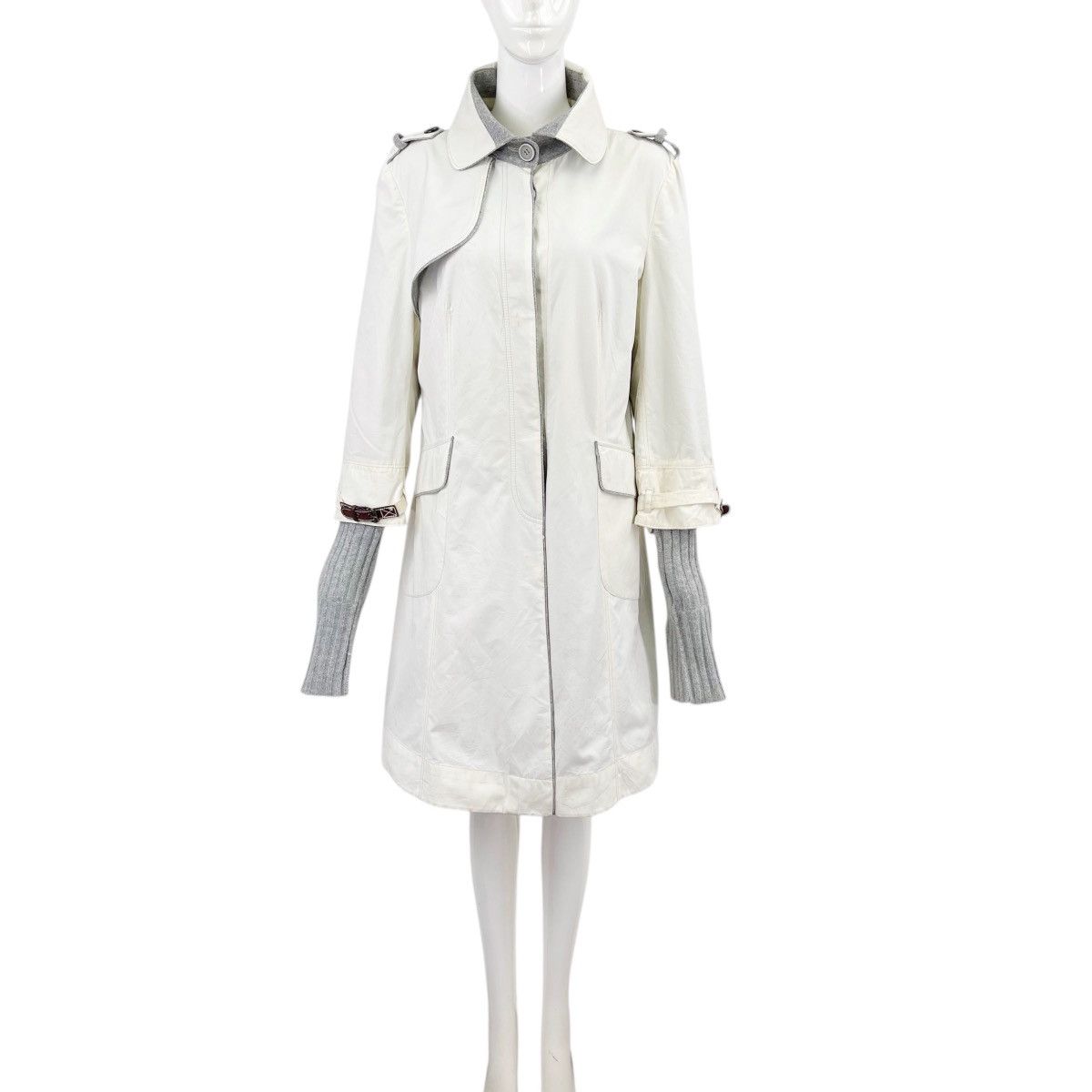 Cashmere Knee Lenght Doubel Layered Trench Coat