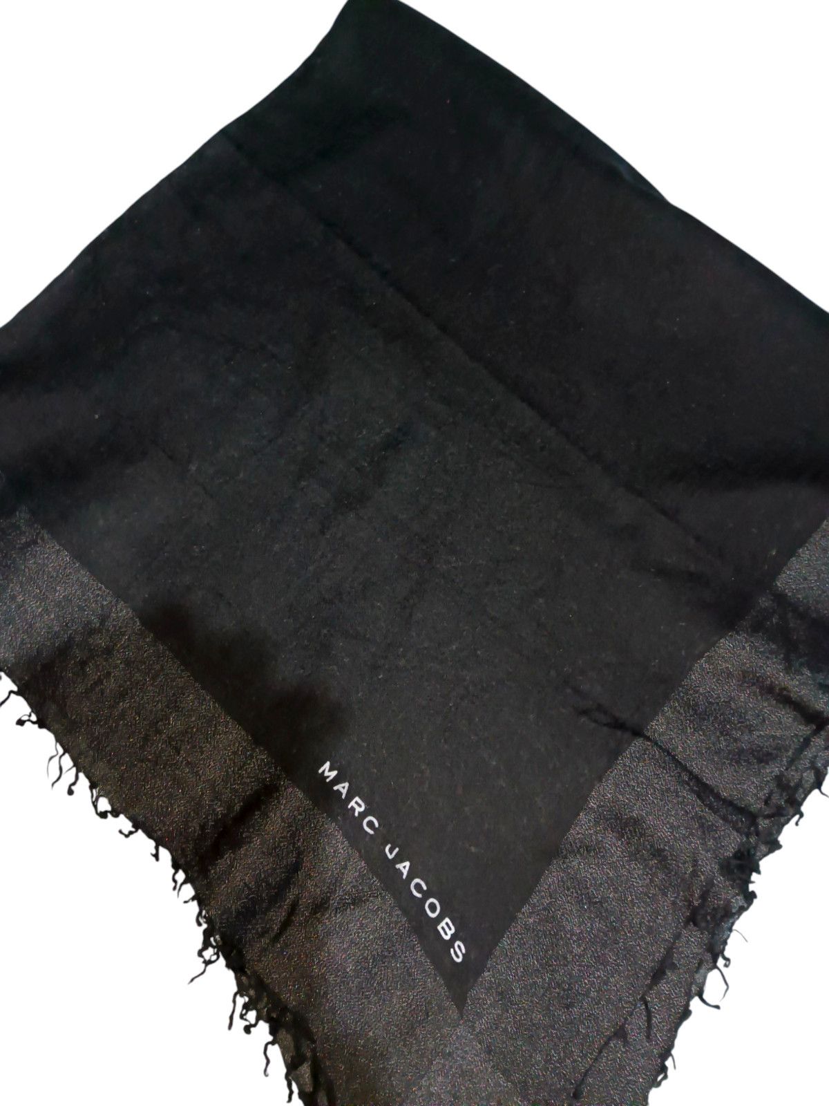 Marc Jacobs MARC JACOBS Wool Cashmere Black Vintage Scarf Shawl Size ONE SIZE - 4 Thumbnail
