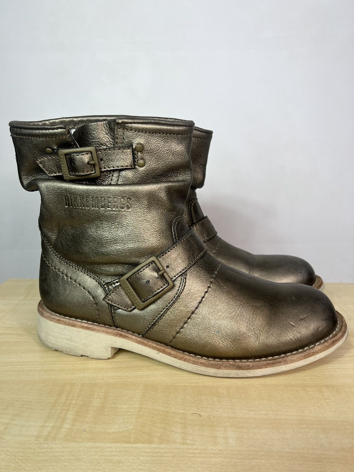 Dirk Bikkembergs Dirk Bikkembergs Crumpled Gold Engineered Boots Size US 5 / EU 37 - 6 Thumbnail