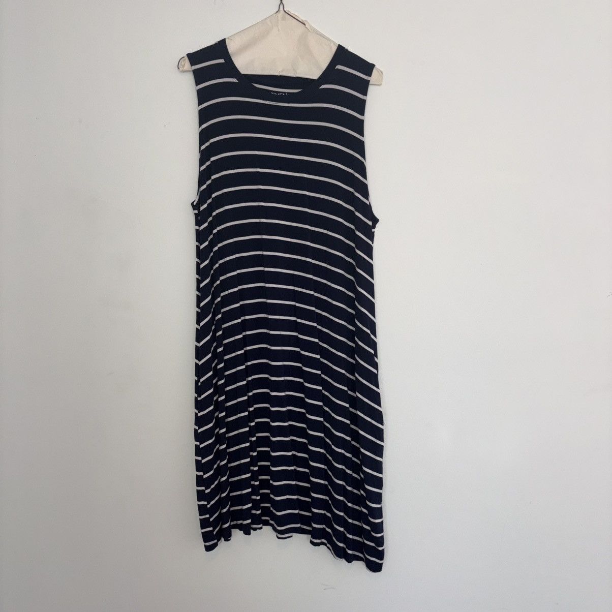 Walmart Time and Tru Navy Blue and White Striped Sleeveless Dress Size XXL / US 16-18 / IT 52-54 - 1 Thumbnail