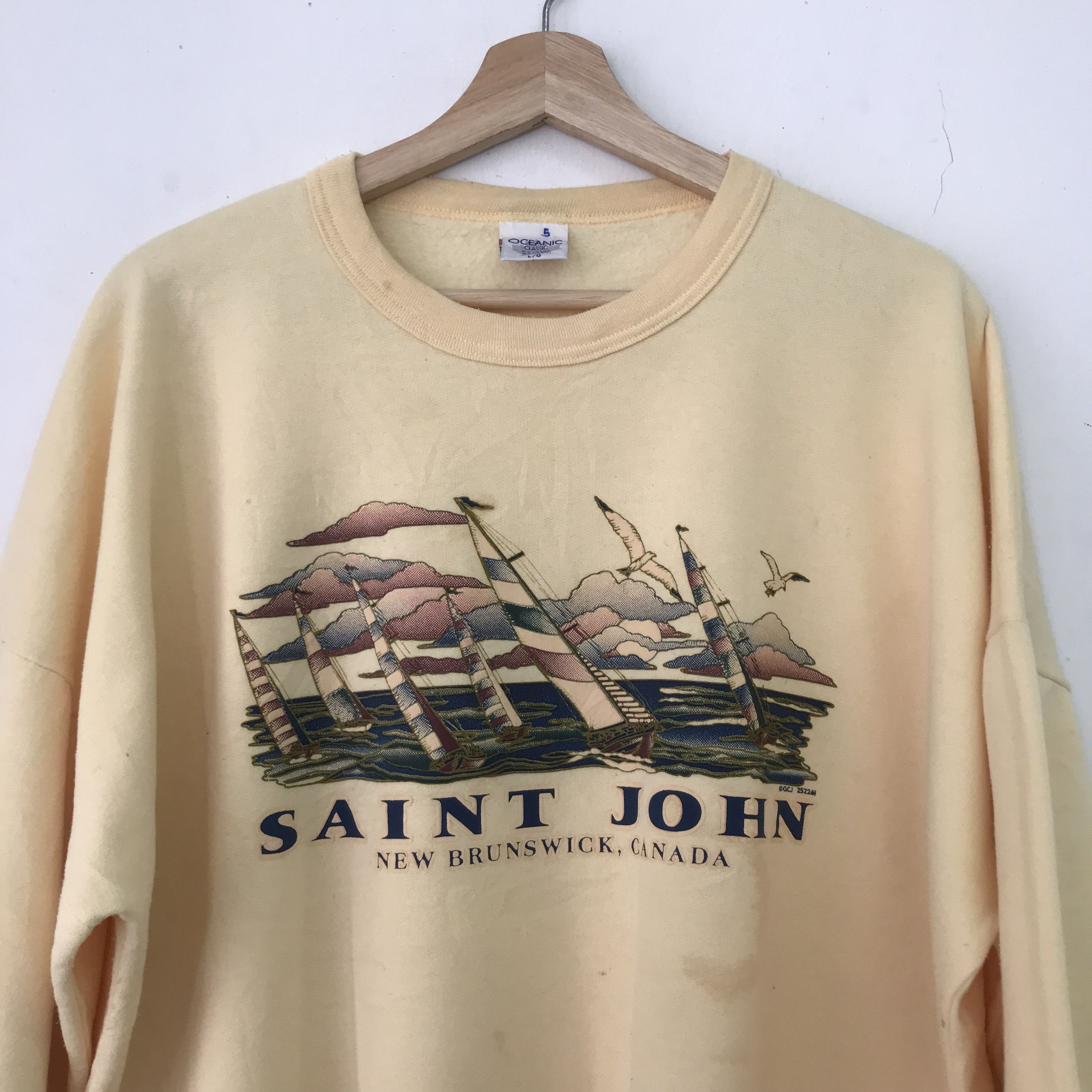 Vintage Vintage Saint John New Brunswick Yellow Sweatshirt - L Size US L / EU 52-54 / 3 - 7 Thumbnail