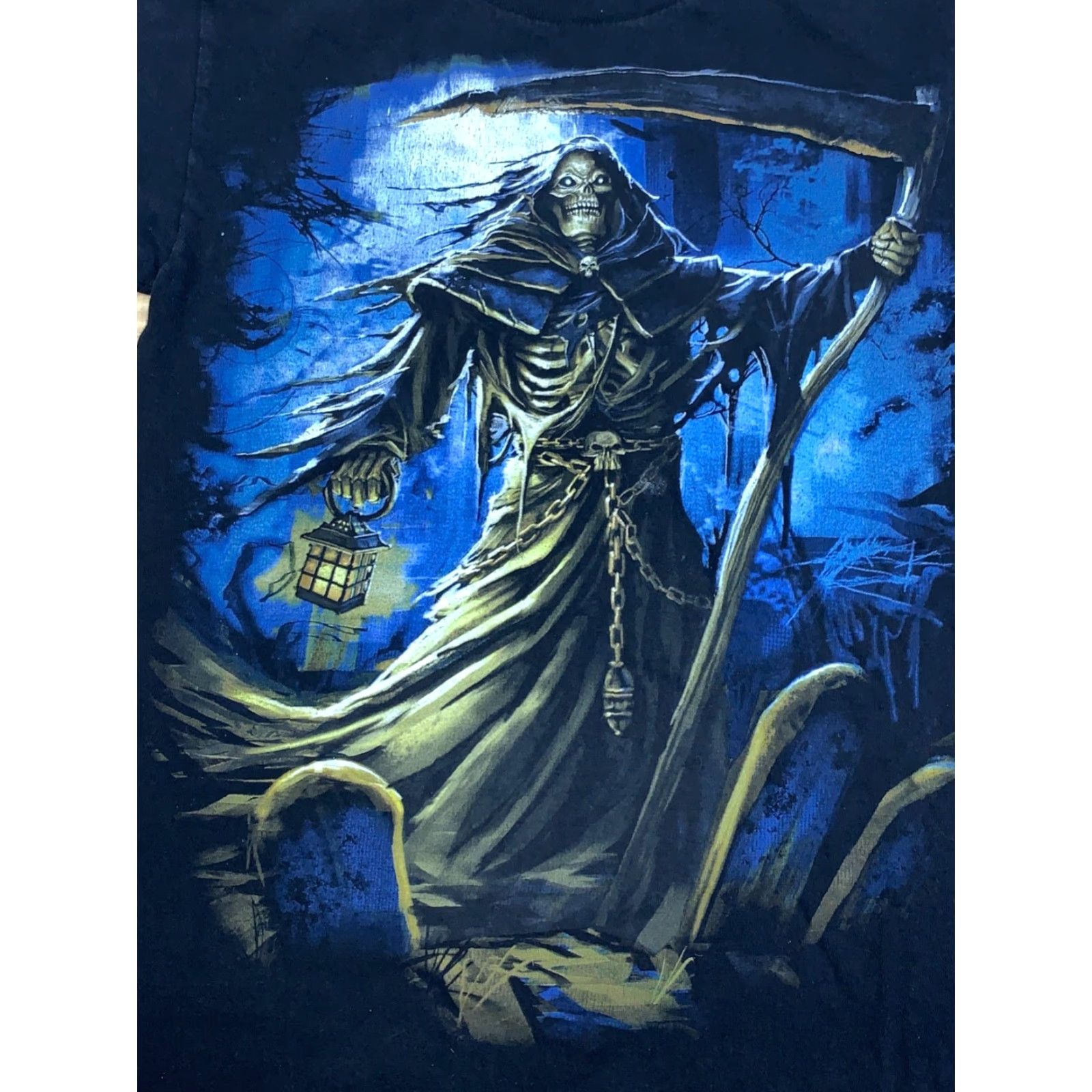 Vintage Grim Reaper T Shirt Mens S Black Reaper Death Horror 10948 Size US S / EU 44-46 / 1 - 2 Thumbnail