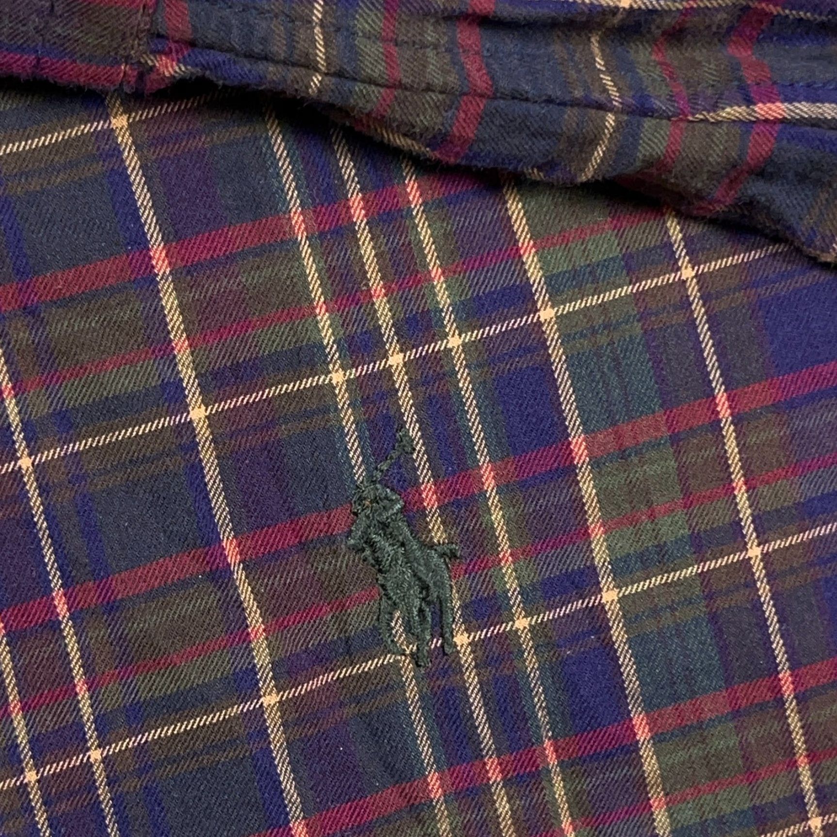 Ralph Lauren Ralph Lauren Shirt Men XL Button-Up Plaid Purple Olive Green Wool Blend Colorful Preppy Modern Size 46R - 4 Thumbnail