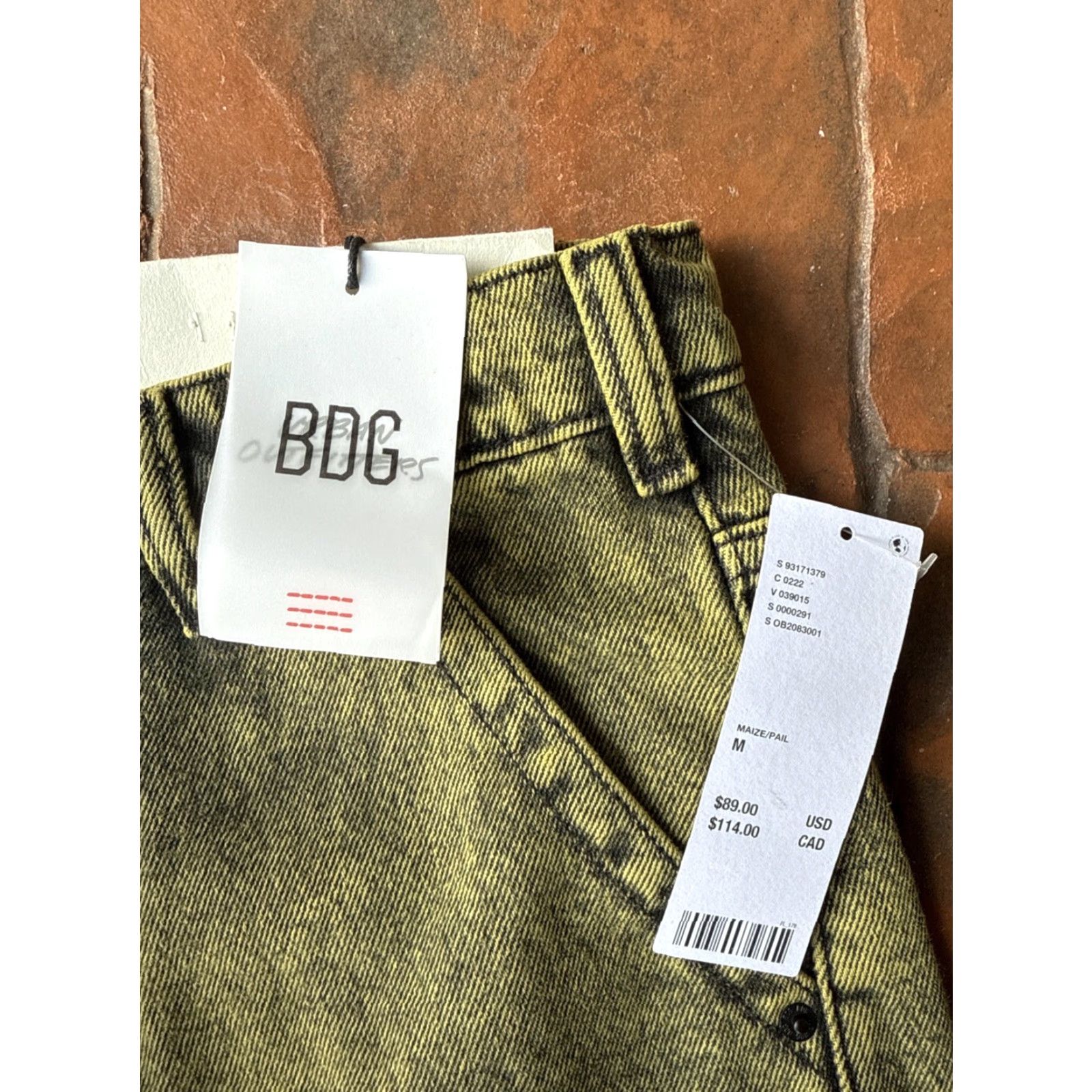 Bdg NWT BDG Baggy Oversized Denim Jean Men's Medium Green Denim Wide-Leg Casual Grunge Skater Pockets Badge Logo Zipper Button Size US 31 - 4 Thumbnail