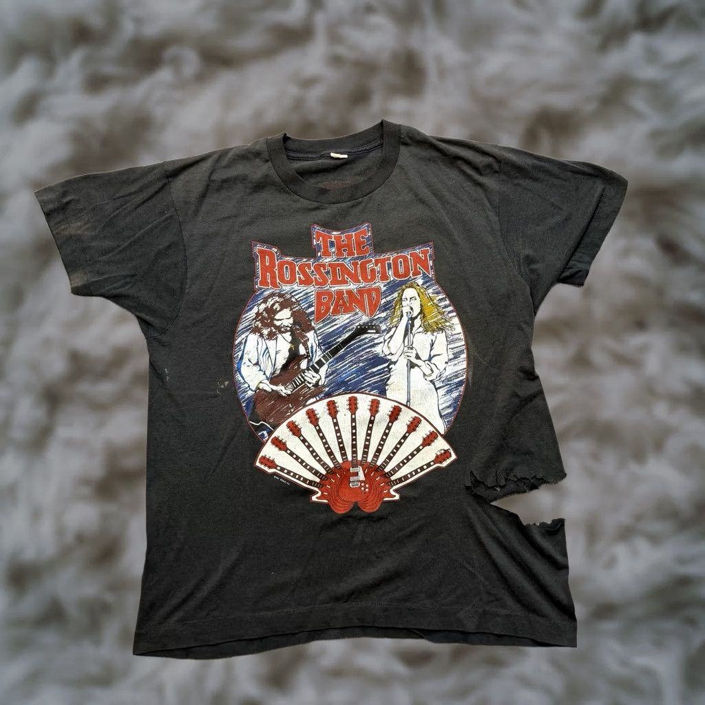 Thrasher VINTAGE Rossington Band Tour T Shirt Mens L 1987 Thrashed Tee Black 80s Size US L / EU 52-54 / 3 - 1 Thumbnail