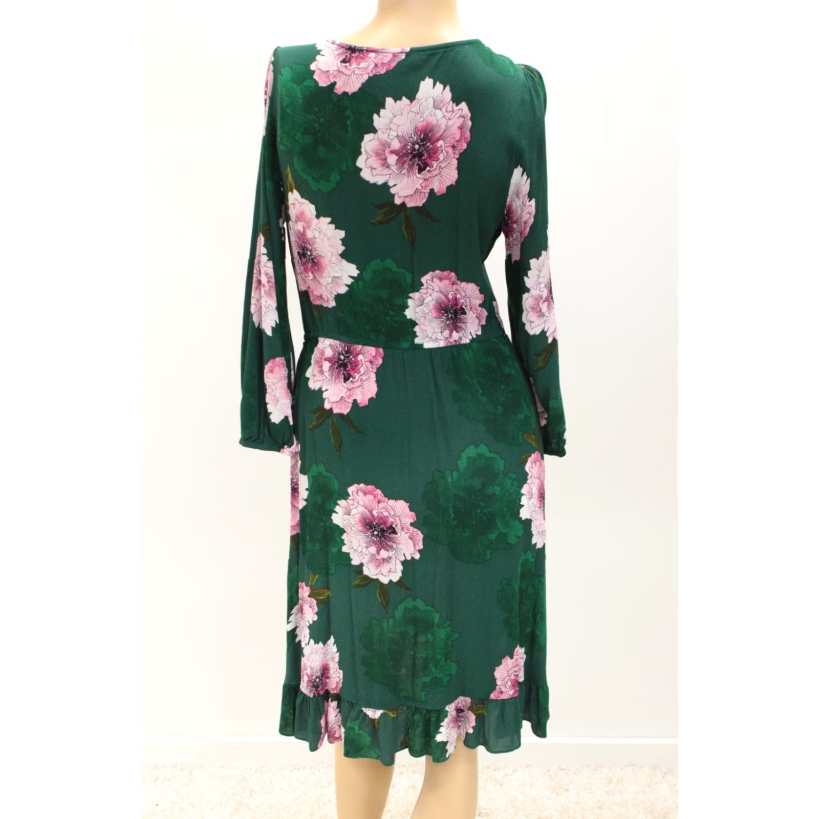 Anthropologie Plenty By Tracy Reese Aleah Green Floral Faux Wrap Dress Medium Dress Womens Size M / US 6-8 / IT 42-44 - 3 Thumbnail