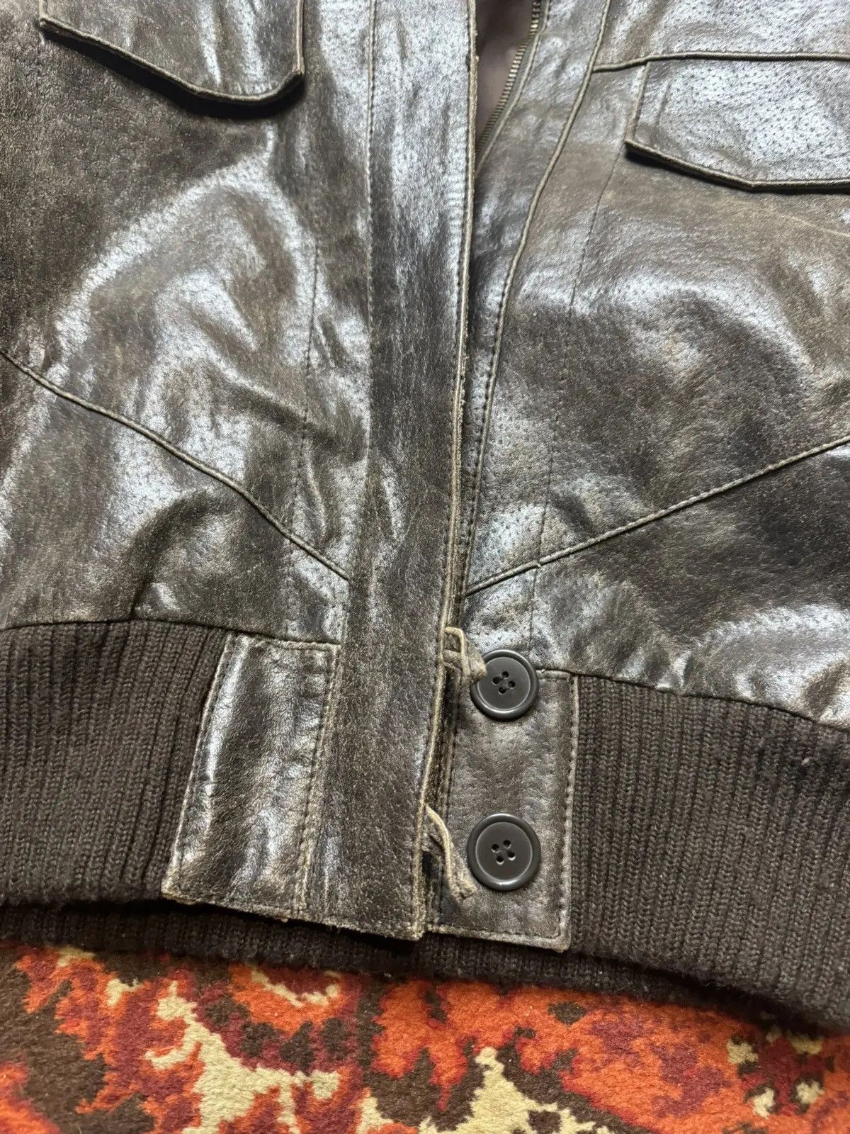 Japanese Brand Vintage Y2K BAY Ostrich Skin Leather Collar IfSixWas Style Size US S / EU 44-46 / 1 - 8 Thumbnail