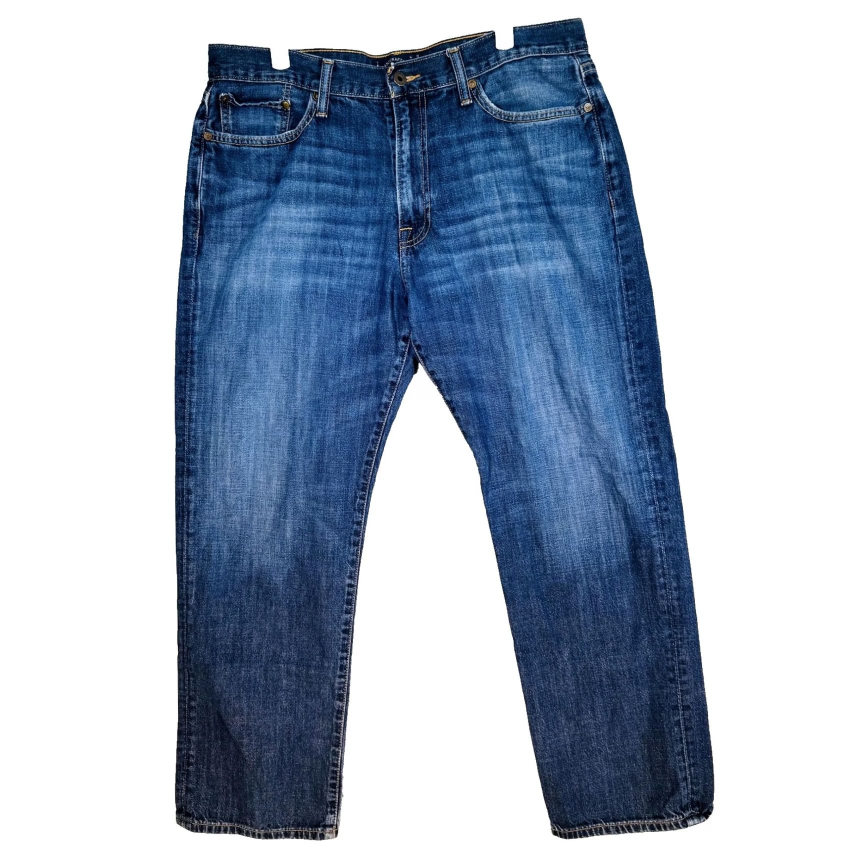 Lucky Brand Lucky Brand 363 Vintage Straight Jeans Mens 36x30 Blue Medium Wash Relaxed Denim Logo Patch 5-Pocket Zip Fly Casual Size US 36 / EU 52 - 5 Thumbnail