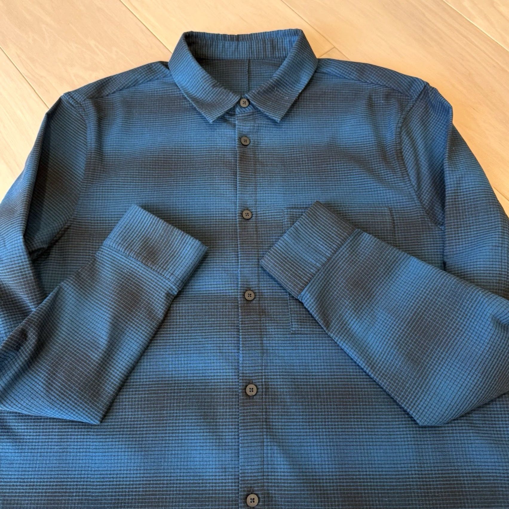 Lululemon Lululemon Mason Peak Flannel Button-Down Shirt L Blue Black Workwear Regular Long Sleeve Collar-Down Cotton Vintage No Mens ABC Size US L / EU 52-54 / 3 - 4 Thumbnail