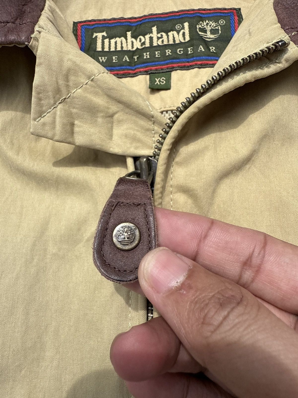 Timberland Vintage 90s Timberland Weather Gear Leather Neck Trim Jacket Size US M / EU 48-50 / 2 - 6 Thumbnail