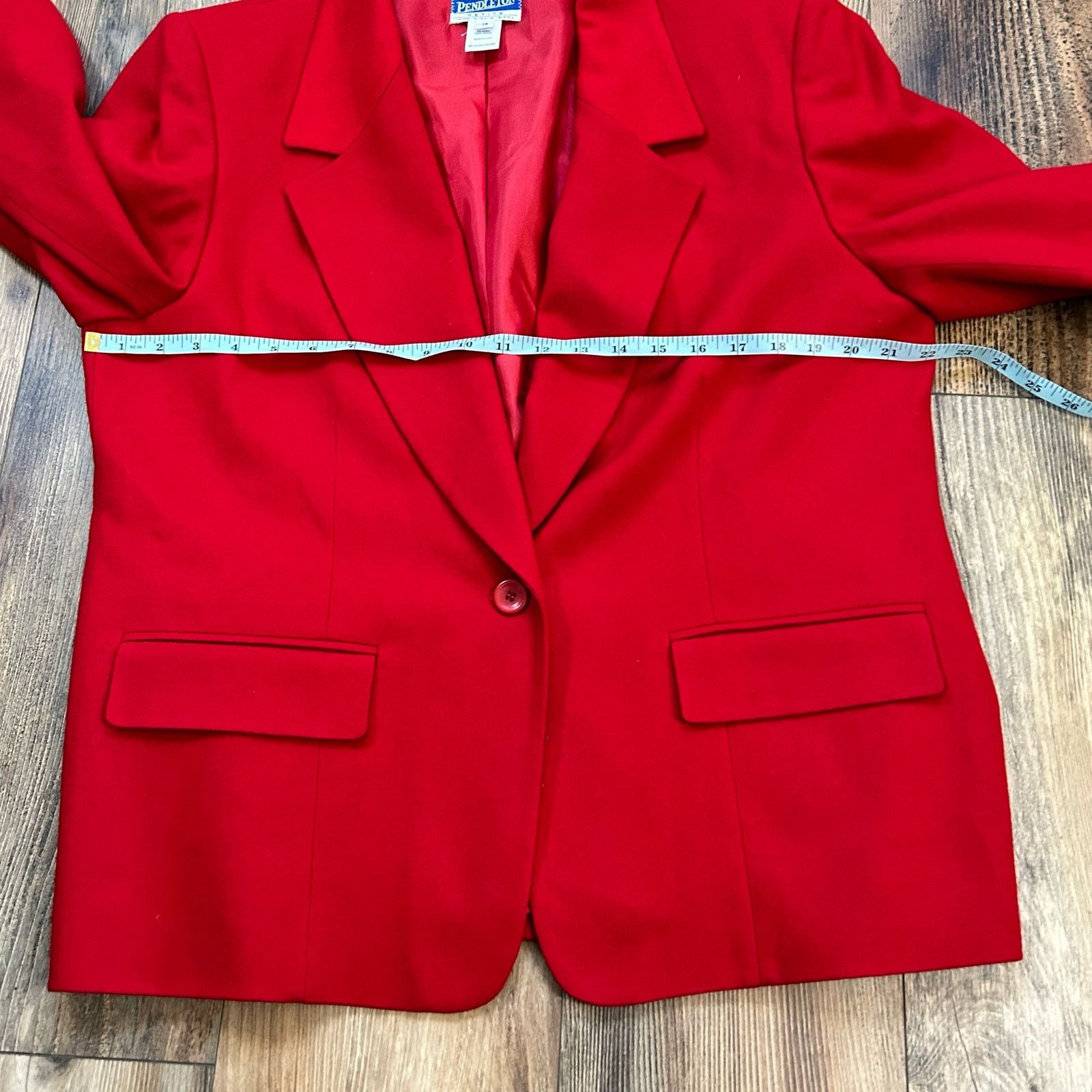 Pendleton × Vintage Vintage Pendleton Wool Blazer Red USA Made 16 Petite Size XXL / US 16-18 / IT 52-54 - 6 Thumbnail