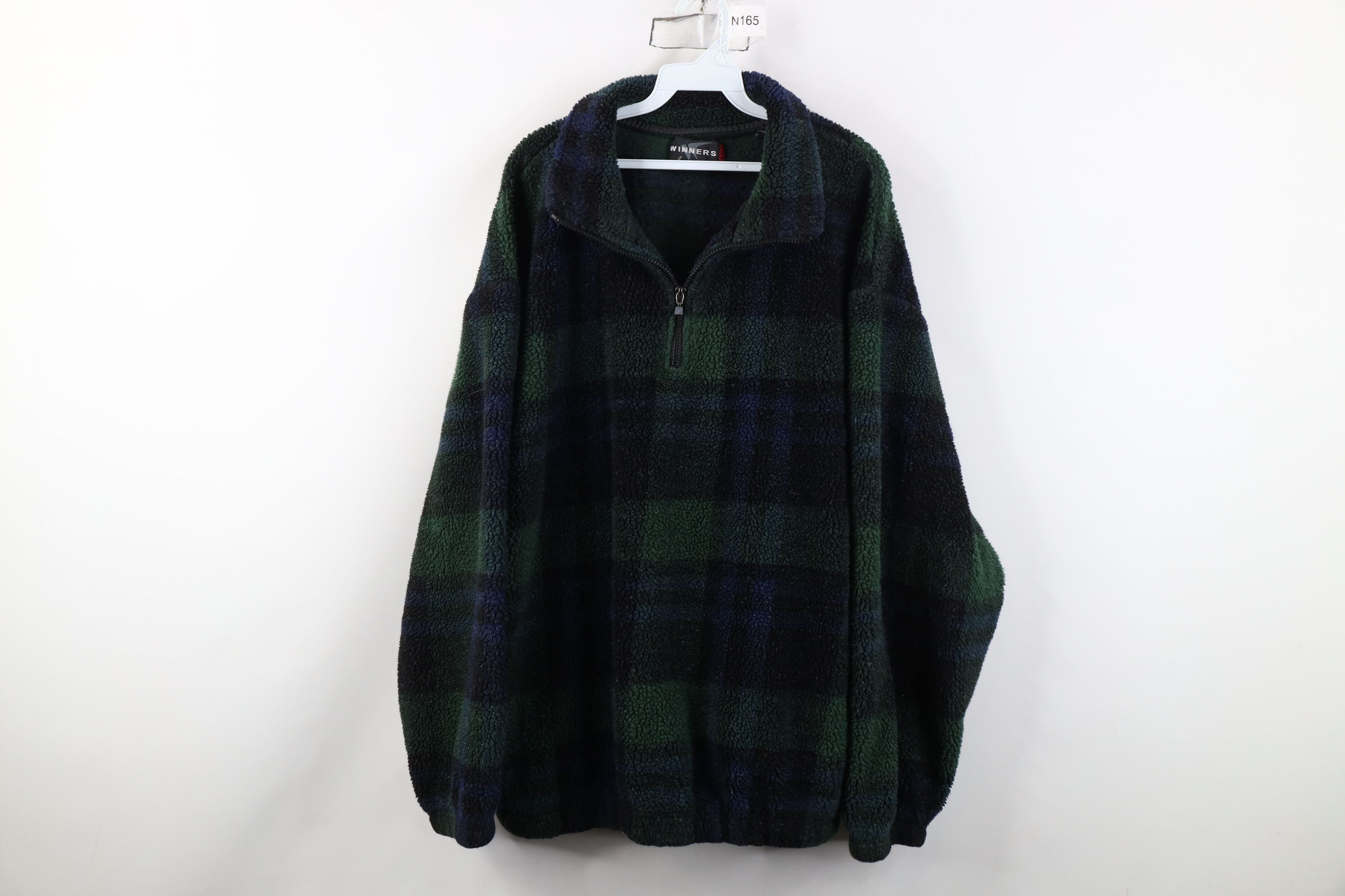 Vintage Vintage 90s Streetwear Half Zip Pullover Sweater Plaid Size US XL / EU 56 / 4 - 1 Thumbnail