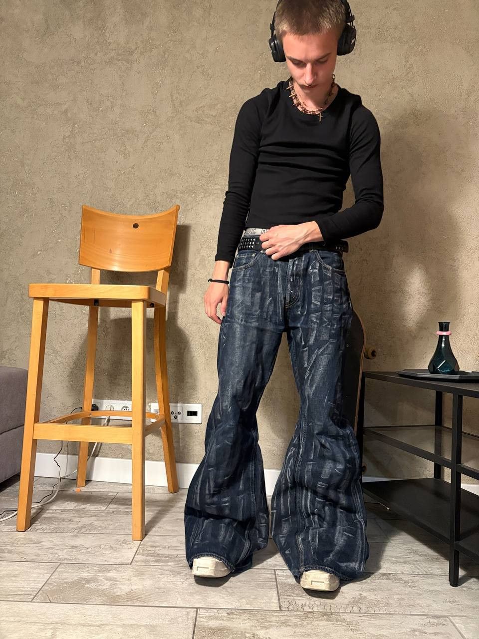 Japanese Brand rare flared navy handmade streetwear jeans Size US 36 / EU 52 - 1 Thumbnail