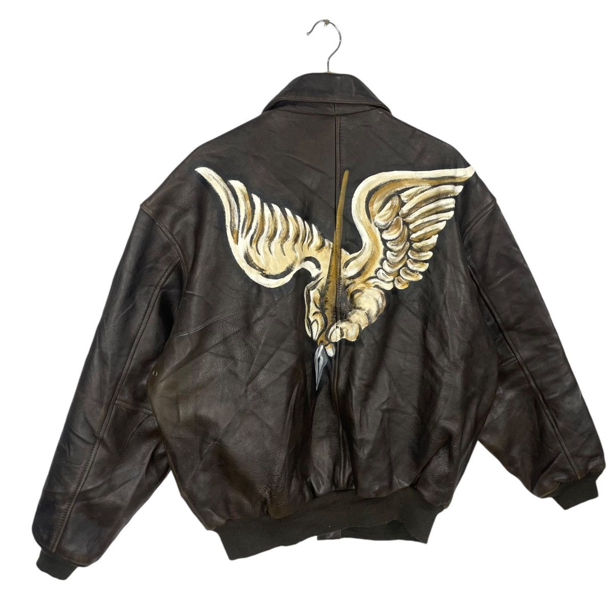 Avirex 💥 TYPE A-2 AVIREX JACKET HANDDRAW LEATHER BOMBER Size US L / EU 52-54 / 3 - 3 Thumbnail