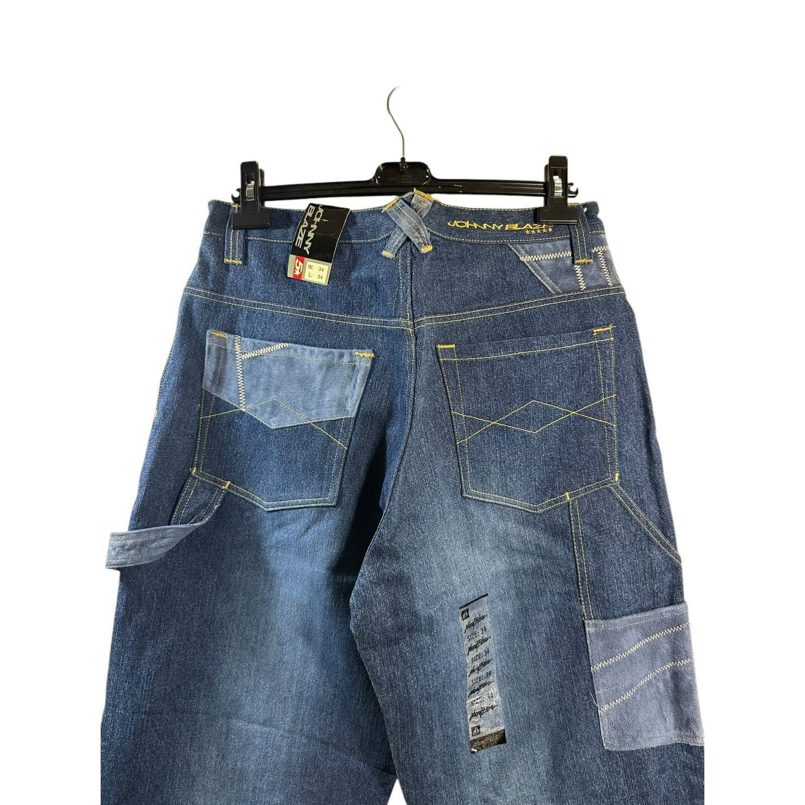 Other Vintage Johnny Blaze Suede Leather Patch Denim Jeans Y2K 90’ Size US 34 / EU 50 - 8 Thumbnail