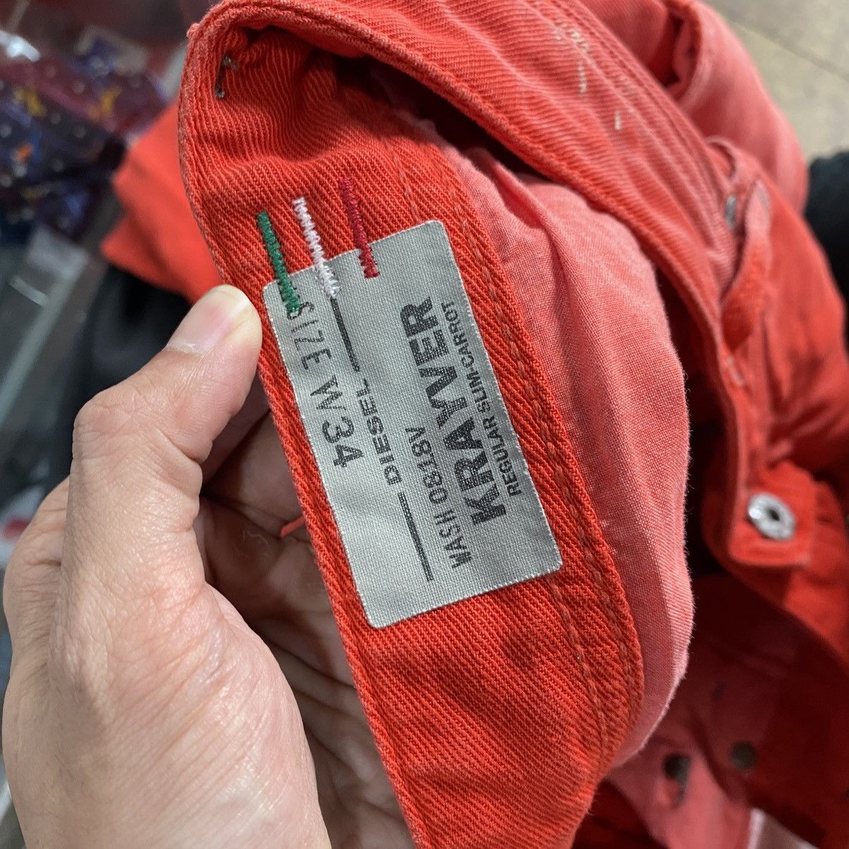 Diesel Diesel Krayver Vintage Red Distressed Jeans Size US 34 / EU 50 - 25 Thumbnail