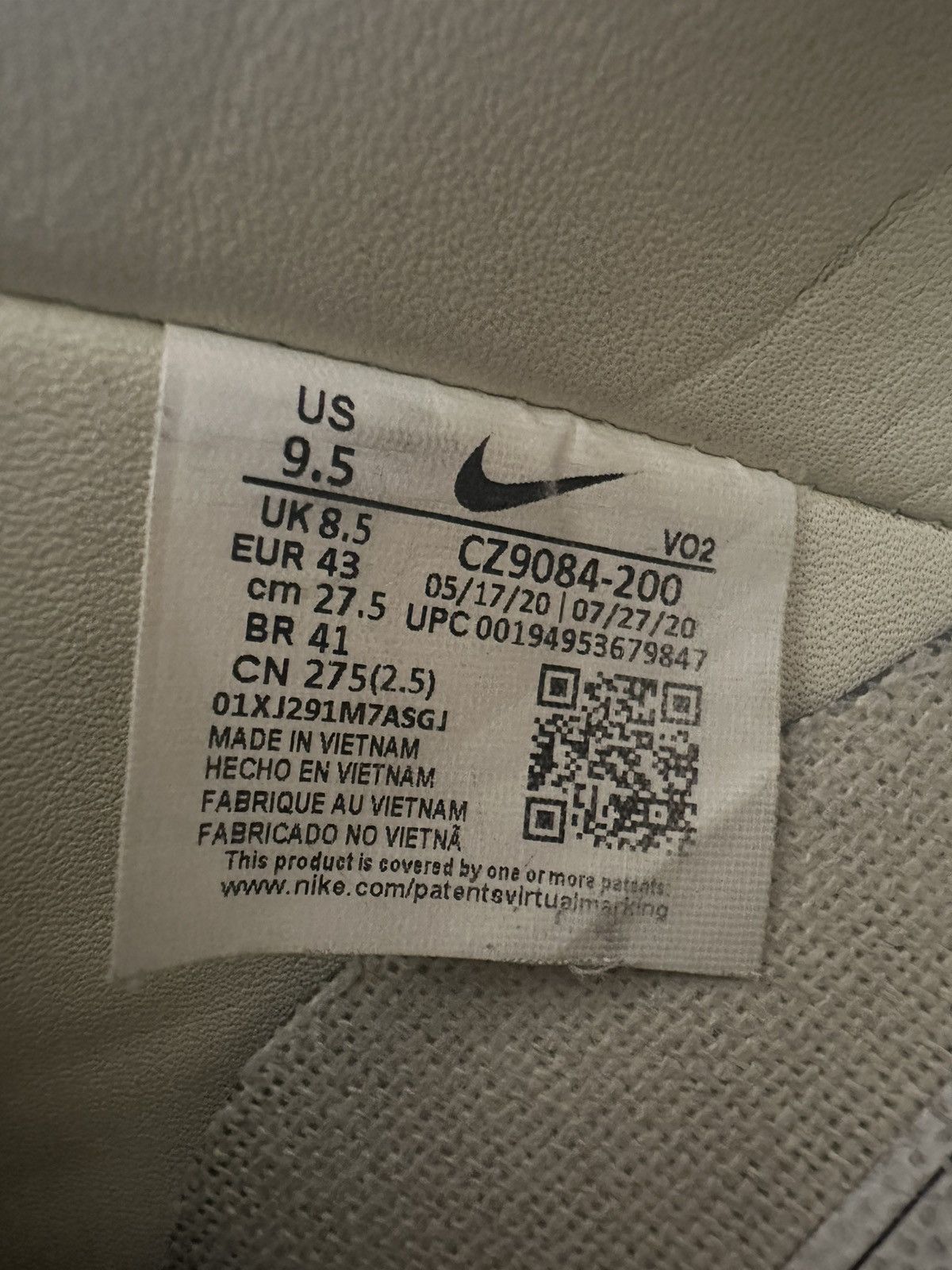 Nike × Stussy Stussy Bone Fossil Air Force 1 Low-Top Size US 9.5 / EU 42-43 - 7 Thumbnail
