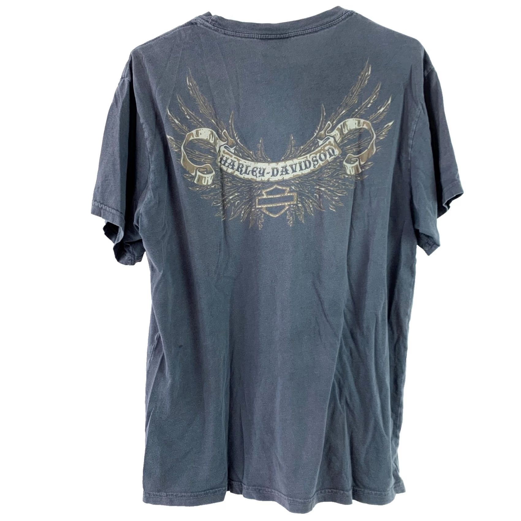 Harley Davidson Harley-Davidson Skull Gray Tee T-Shirt Shirt Size Medium unisex Adults Cotton Short Sleeve Crew Neck Logo 2011 Vintage Style M Size US M / EU 48-50 / 2 - 6 Thumbnail