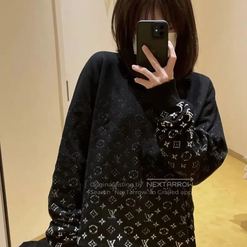 Louis Vuitton Louis Vuitton Black Printed Long Sleeve Sweatshirt . Size M / US 6-8 / IT 42-44 - 5 Thumbnail