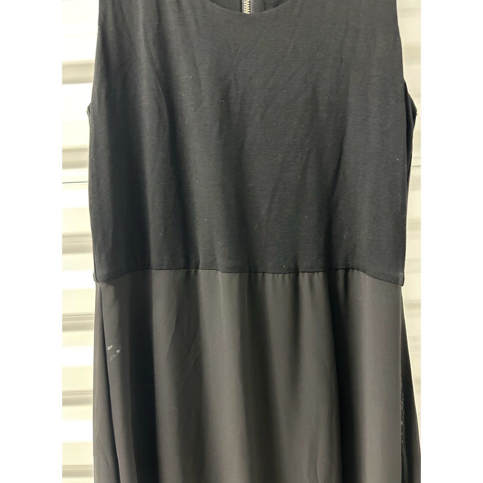 Vince Camuto Vince Camuto Dress A-Line Women XS Knee Length Black Charcoal Color Blocking Lined Rear Zip Spring Summer Women’s XS Size XS / US 0-2 / IT 36-38 - 4 Thumbnail