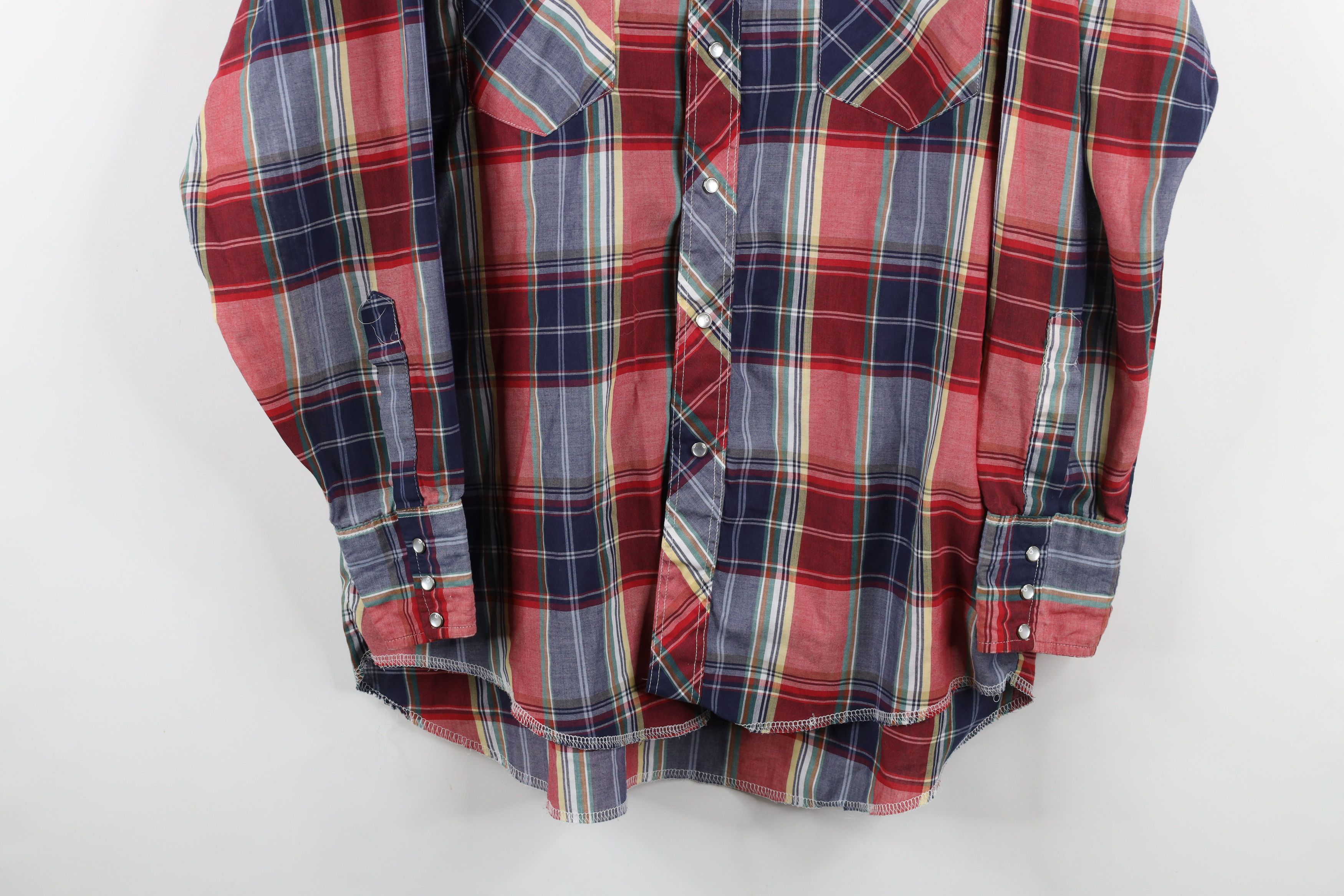 Vintage × Wrangler Vintage 90s Wrangler Needle Western Cowboy Button Shirt Size US XL / EU 56 / 4 - 3 Thumbnail