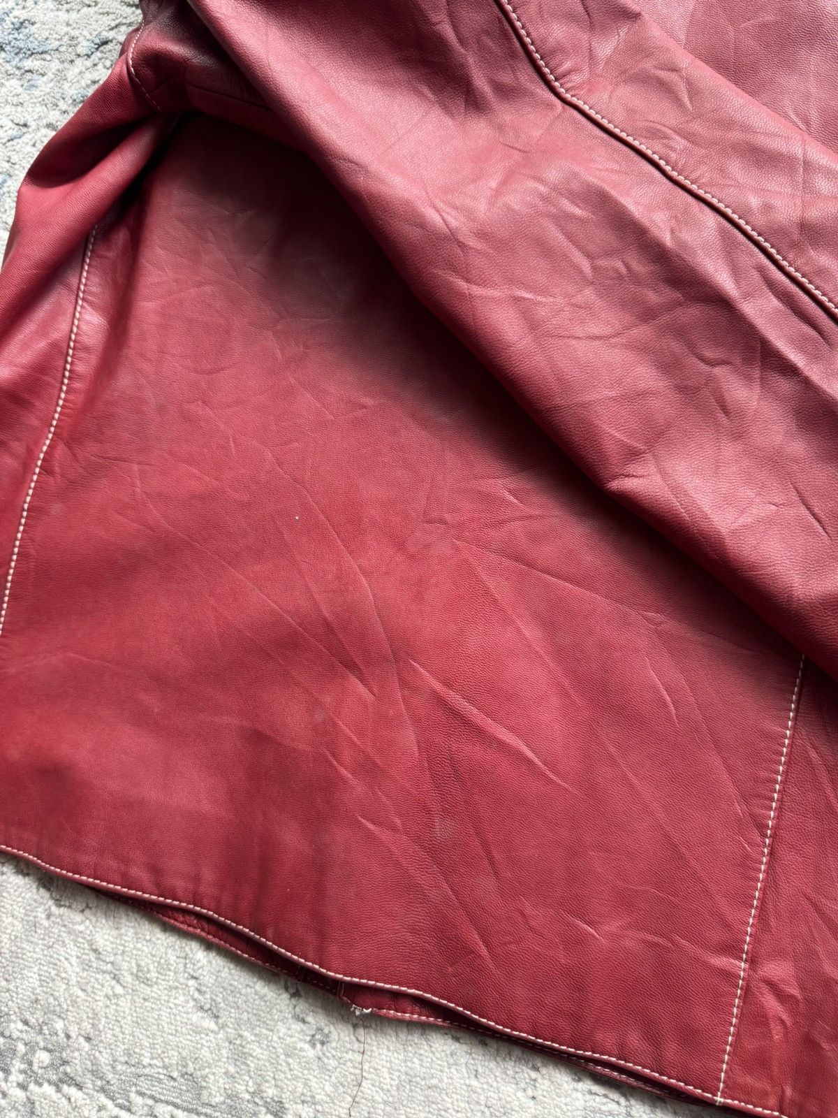 Burberry Prorsum Burberry Blue Label Burgundy Leather jacket Size 38 Size M / US 6-8 / IT 42-44 - 12 Thumbnail