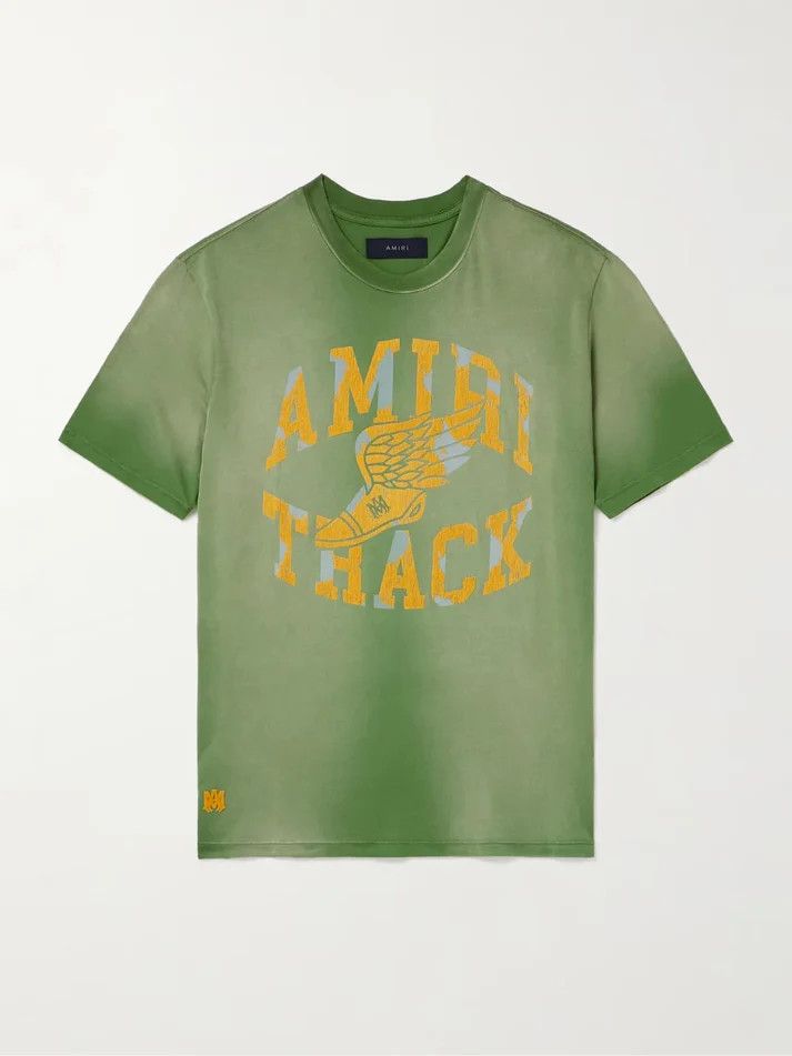 Amiri o1y0525 Logo T-Shirt in Green Size US XXL / EU 58 / 5 - 1 Thumbnail