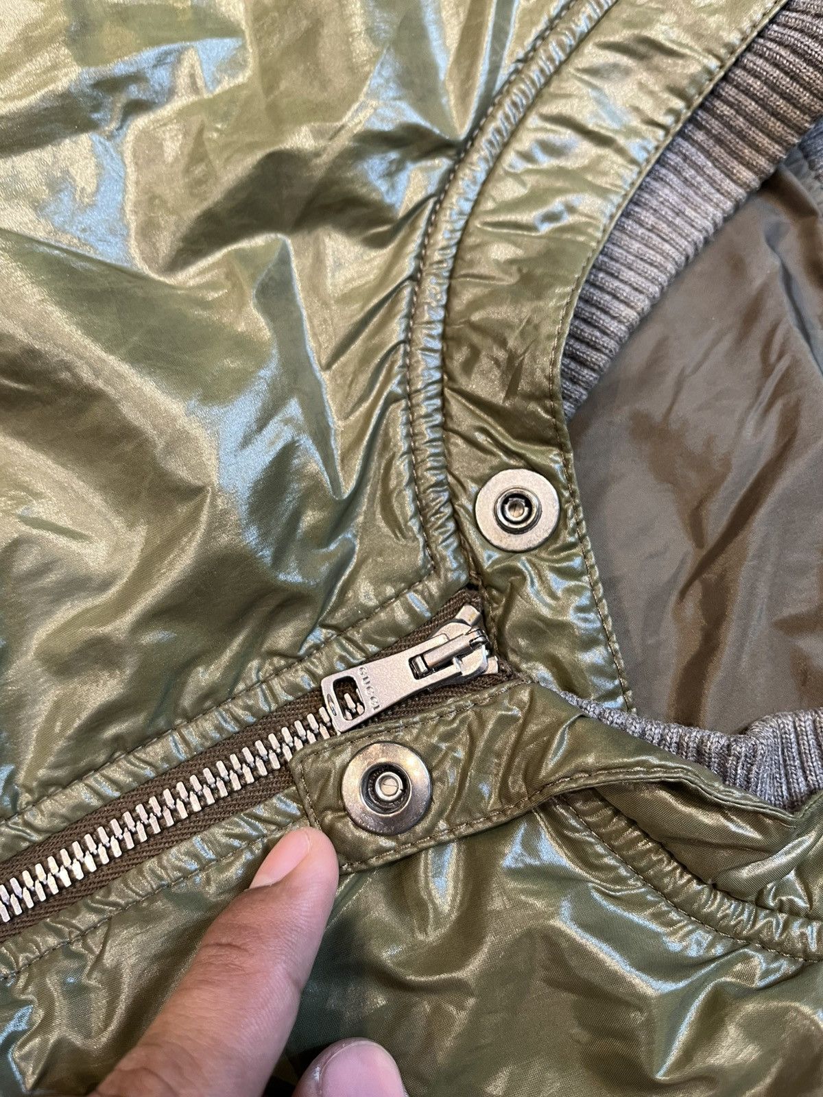 Gucci Gucci Green Polyamide Bomber Jacket - Frida Giannini Size US M / EU 48-50 / 2 - 9 Thumbnail