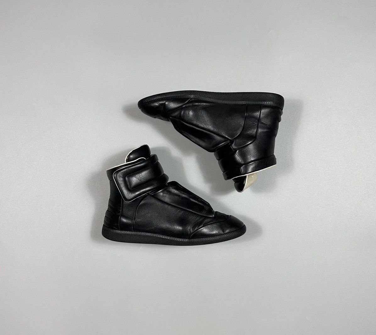Maison Margiela Future High Top Leather Black Sneakers