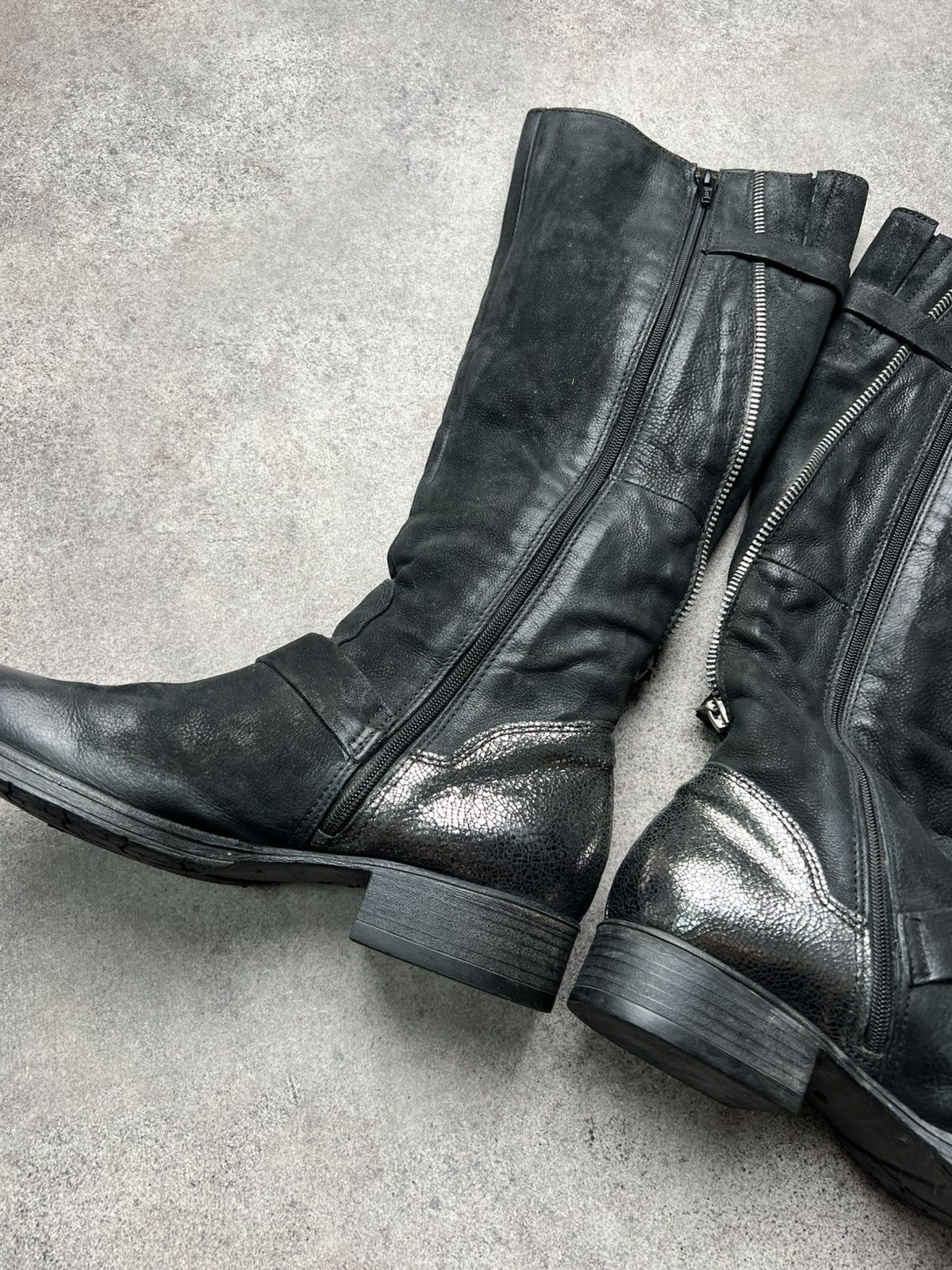 A.S.98 Vintage italian double zip platform leather boots Size US 10 / IT 40 - 7 Thumbnail