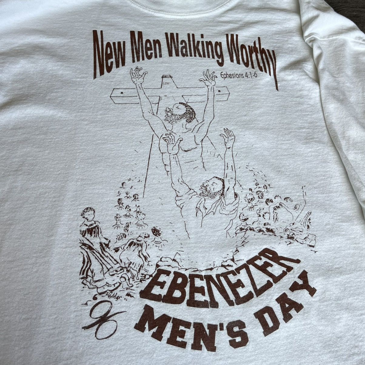 Vintage Vintage 90s Jesus Ebenezer Day Walking Worthy Longsleeve Tee Size US XL / EU 56 / 4 - 2 Thumbnail