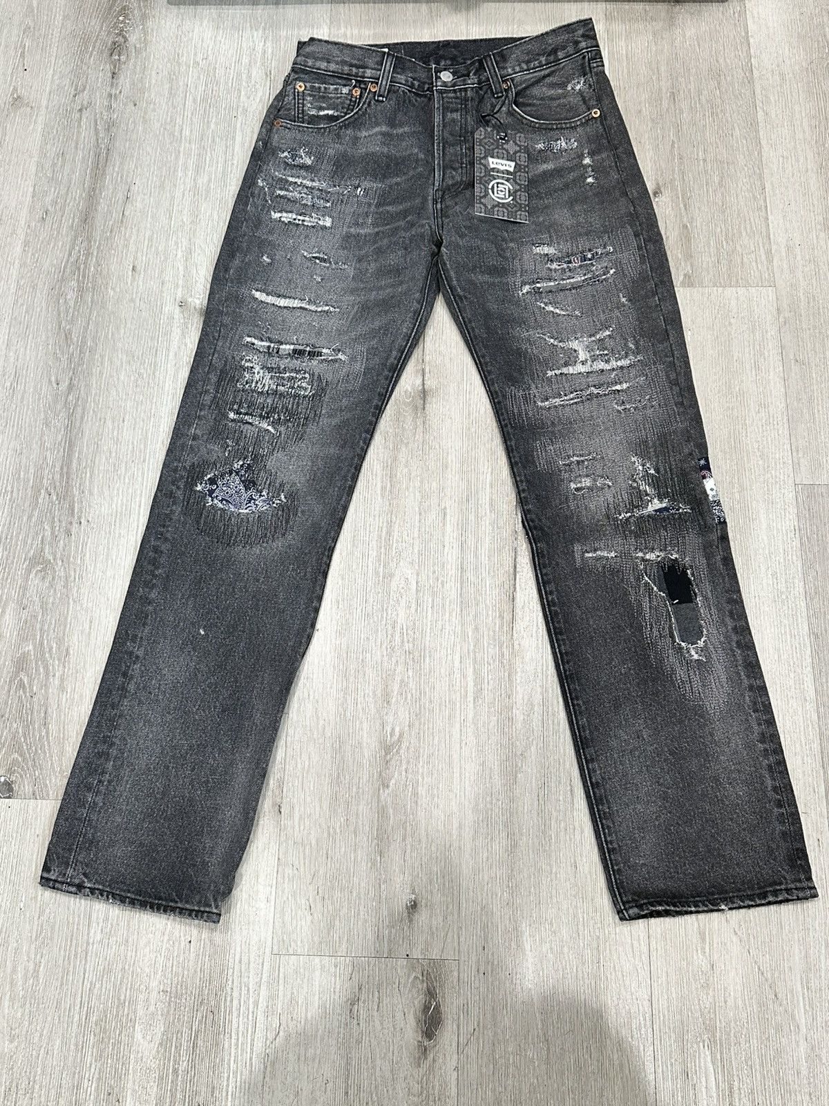 CLOT × Levi's CLOT X Levi’s 501 UNIONRAIL BLACK DENIM SIZE 30 Size US 30 / EU 46 - 3 Thumbnail