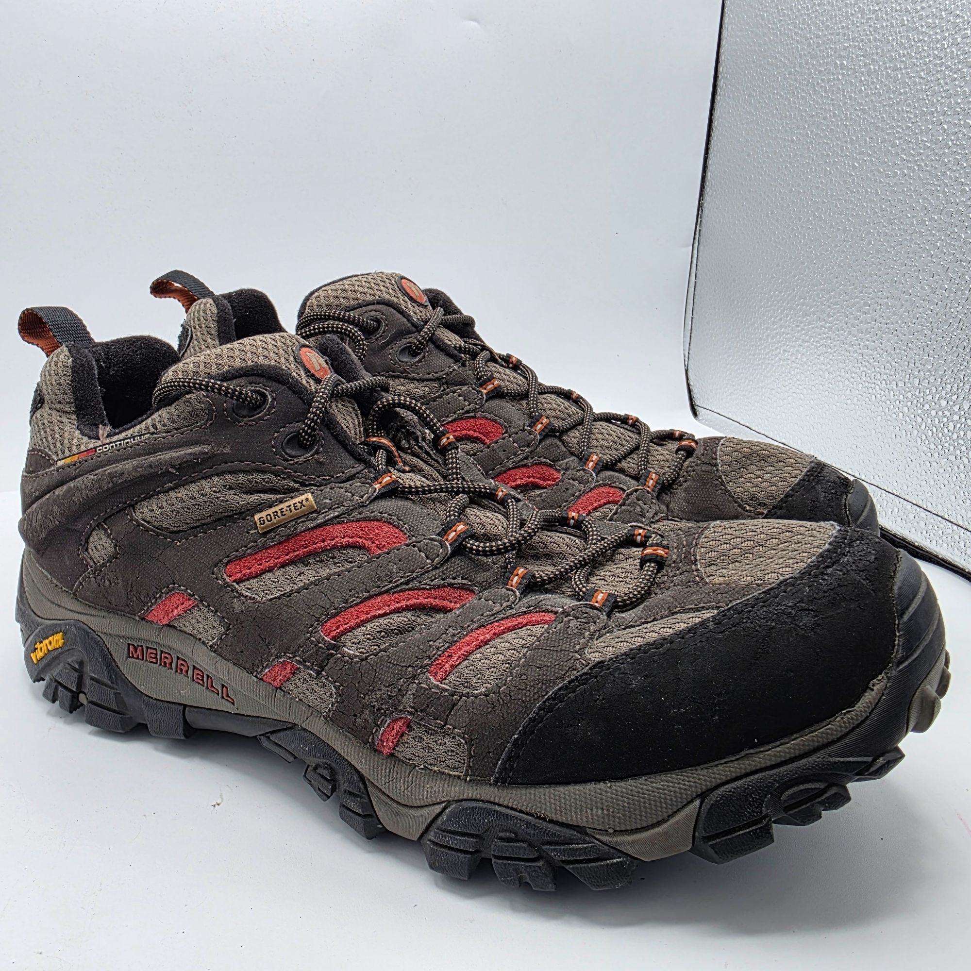 Merrell Moab Gore Tex Dark Chocolate Mens Size 12 Brown Red