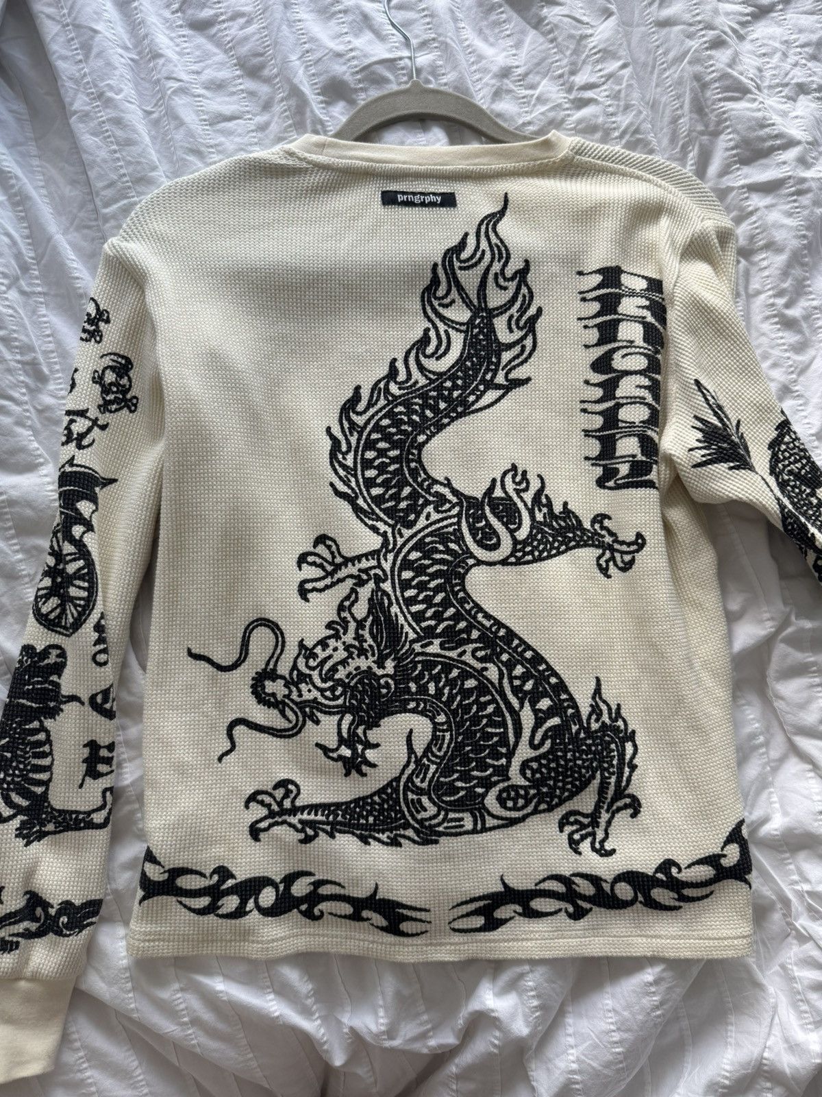 Other Club Prngrphy Tattoo Waffle Knit Long Sleeve Size US XS / EU 42 / 0 - 2 Thumbnail