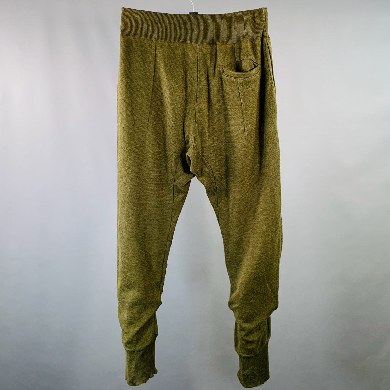 Haider Ackermann Size M Pulau Olive Knit Linen Elastic Waistband Casual Pants Size US 34 / EU 50 - 2 Thumbnail