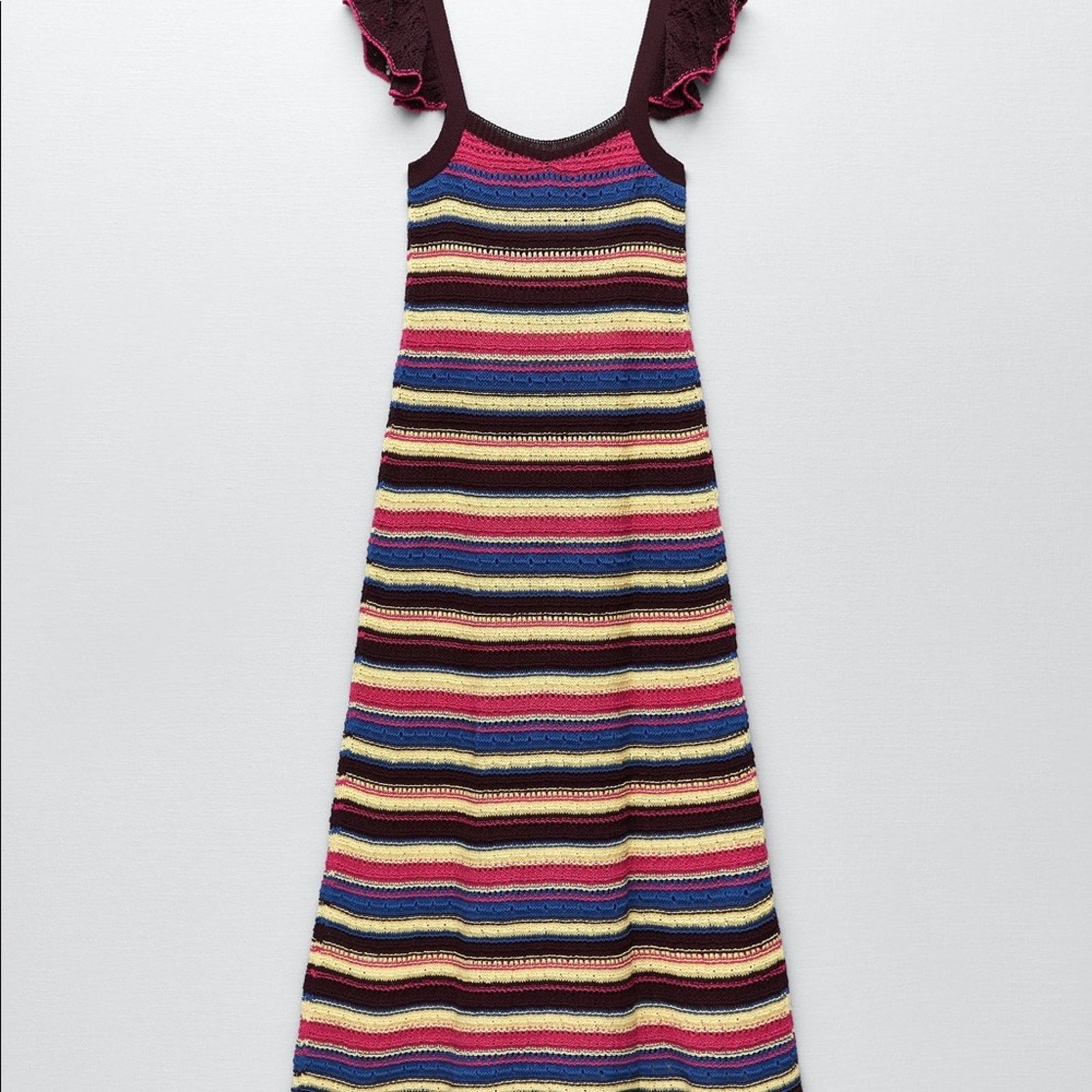 Zara ZARA LONG CROCHET DRESS MULTICOLORED Size M / US 6-8 / IT 42-44 - 11 Thumbnail