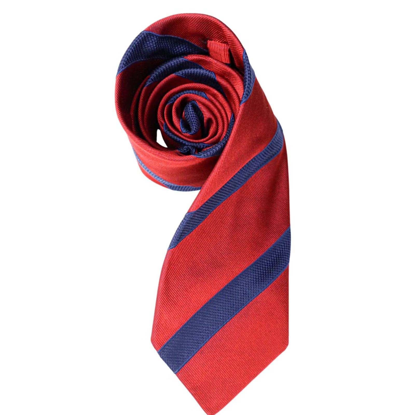 Vintage Edsor Tie Men's ONE SIZE Pure Silk Patterned Red And Blue Handmade Size ONE SIZE - 2 Thumbnail