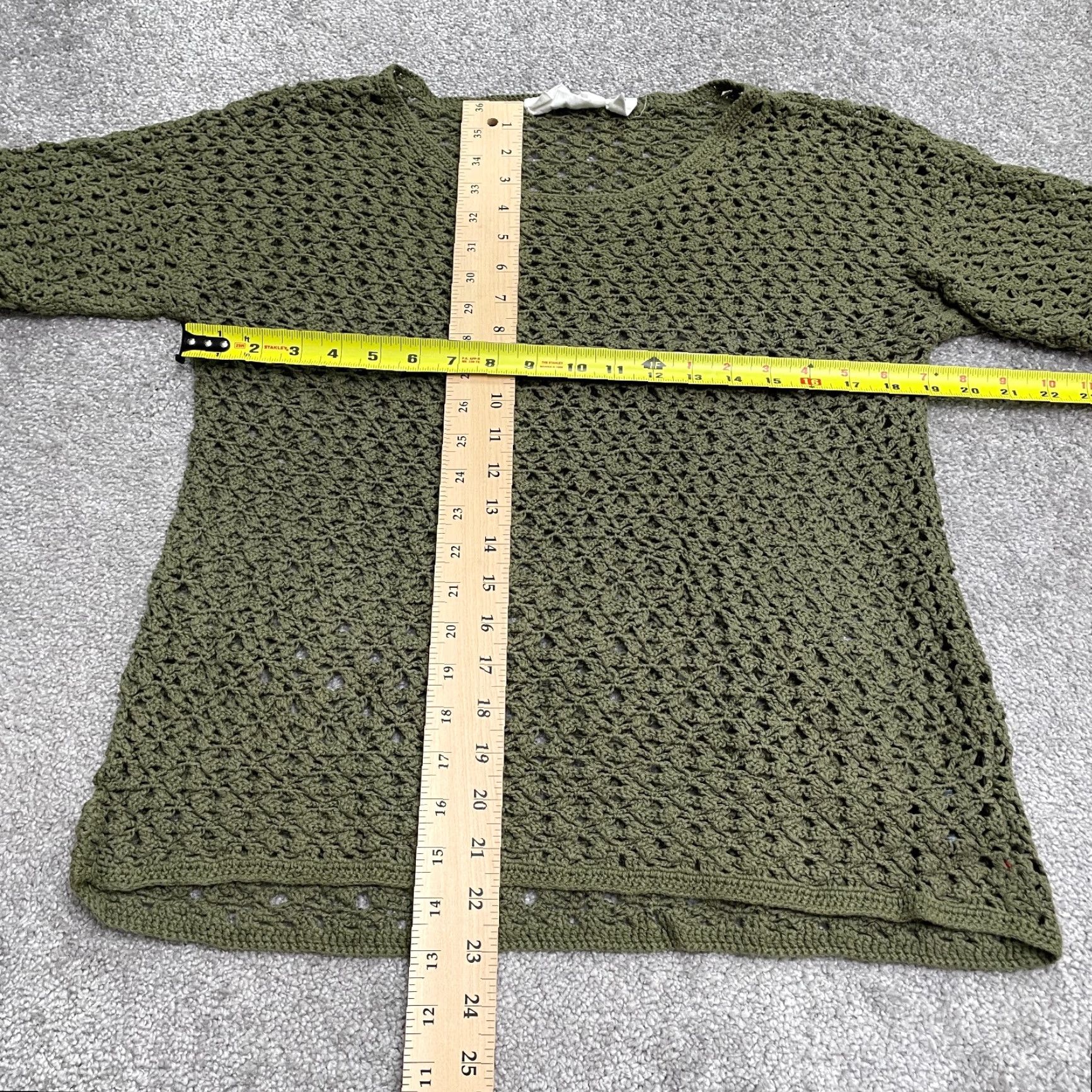 H&M H&M Top Womens Medium Green Short Sleeve Round Neck Casual Crochet Knit Logo L.O.G.G. Womens Size M / US 6-8 / IT 42-44 - 7 Thumbnail