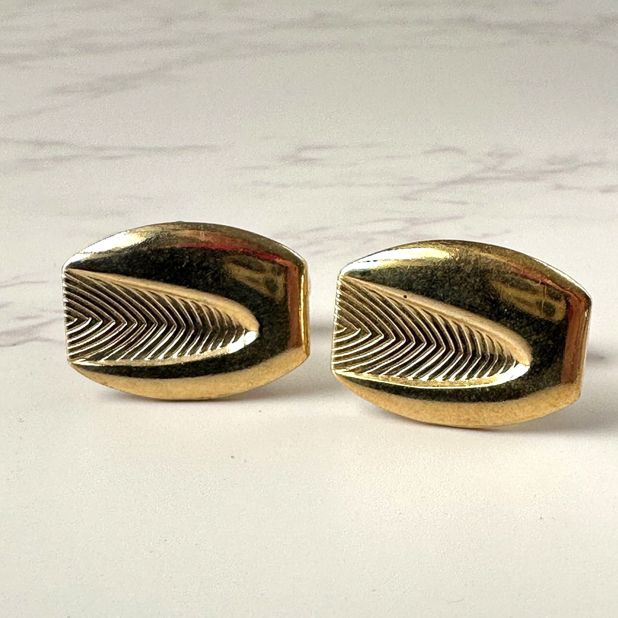 Vintage Vintage 1950s Gold Tone Cufflinks With Atomic Design For Men Size ONE SIZE - 2 Thumbnail