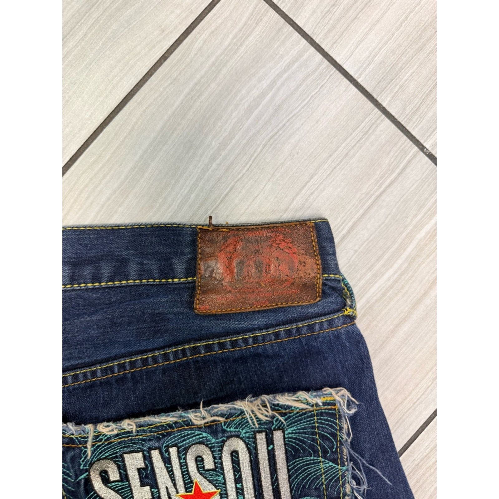RMC Jeans RMC Red Monkey Company Embroidered Samurai Denim Shorts Size US 40 / EU 56 - 7 Thumbnail