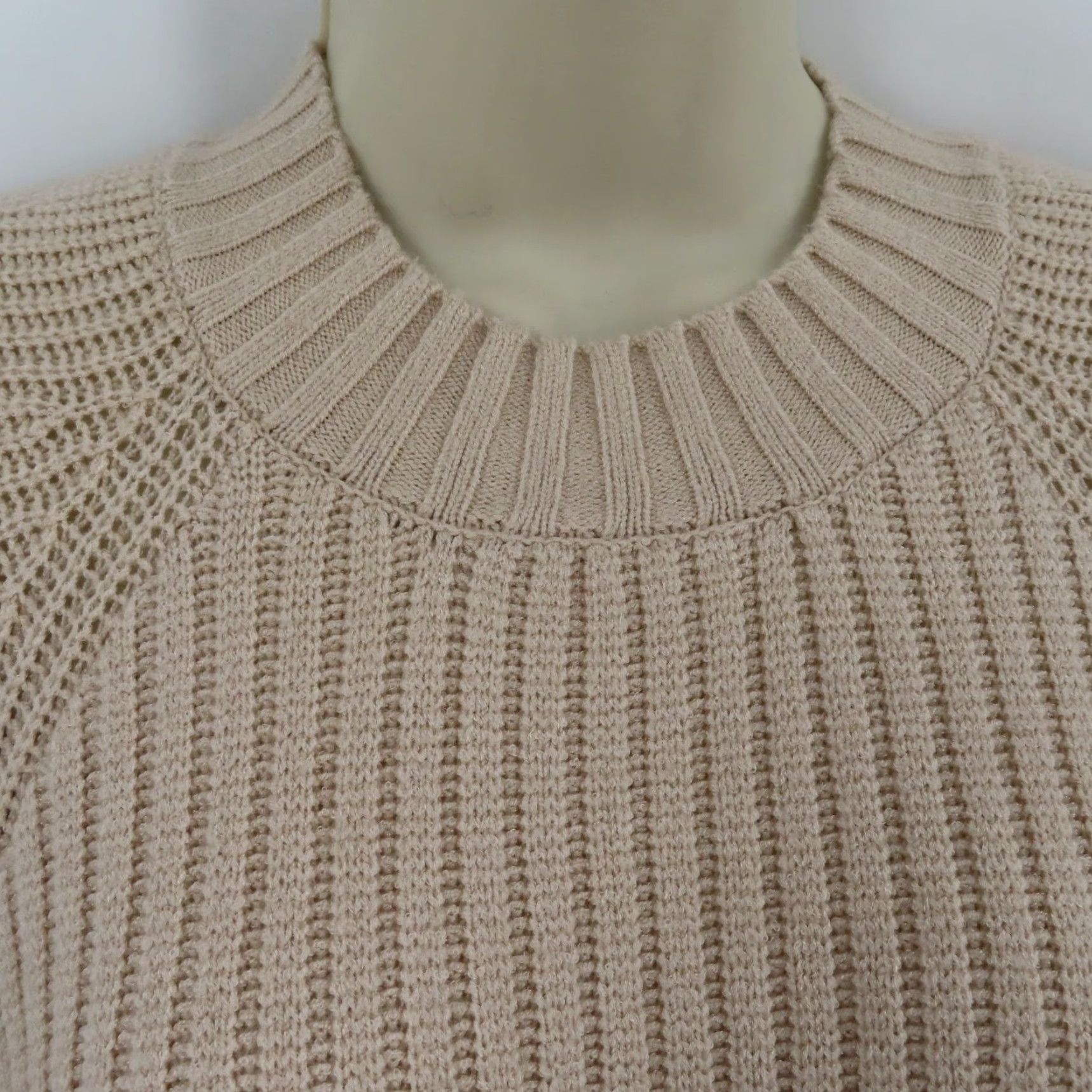 Express Express XS Beige Crewneck Knit Sweater Dress Womens Long Sleeve Midi Casual Formal Workwear Size XS / US 0-2 / IT 36-38 - 3 Thumbnail